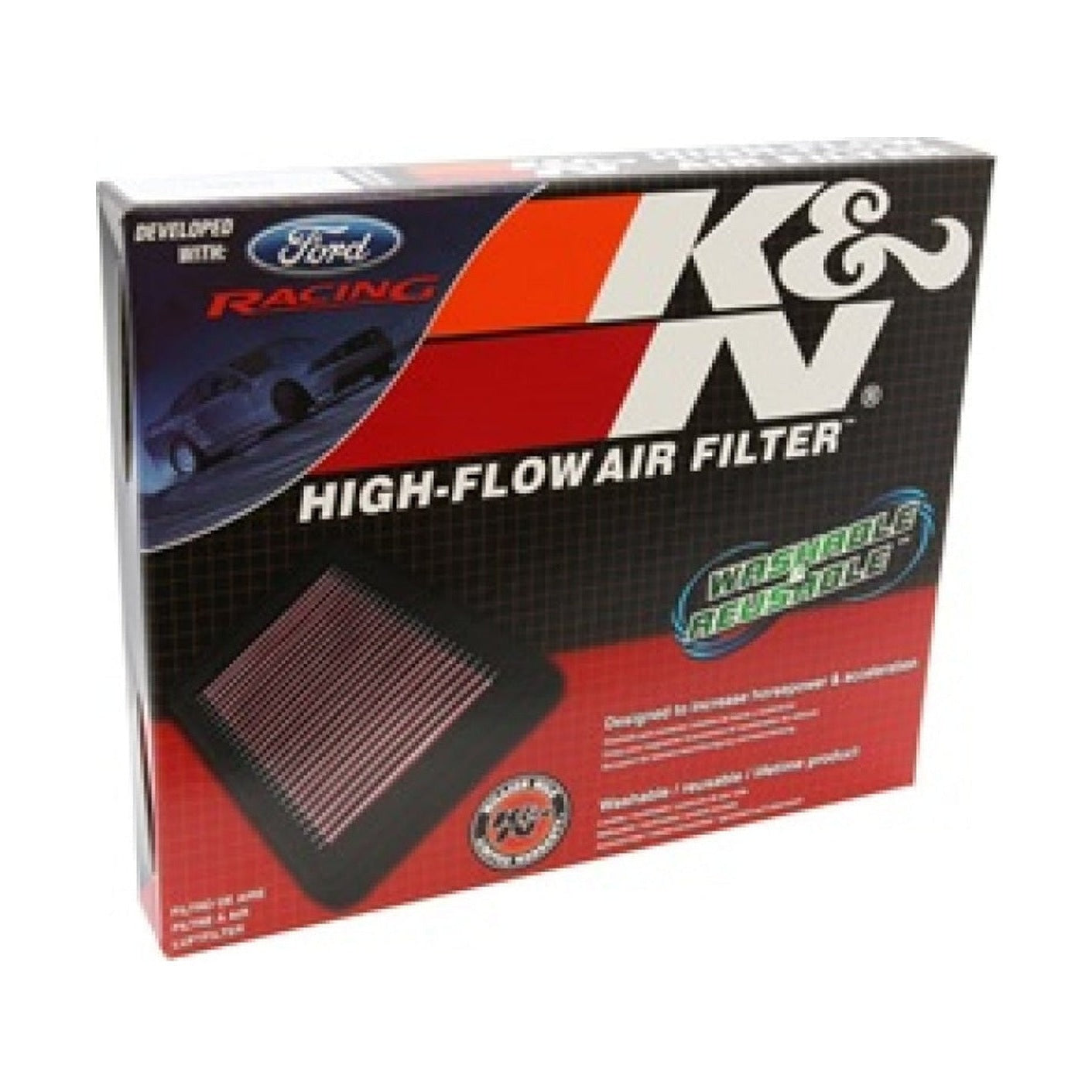 K&N Engineering K&N 10 Ford Mustang GT 4.6L-V8 Drop In Air Filter