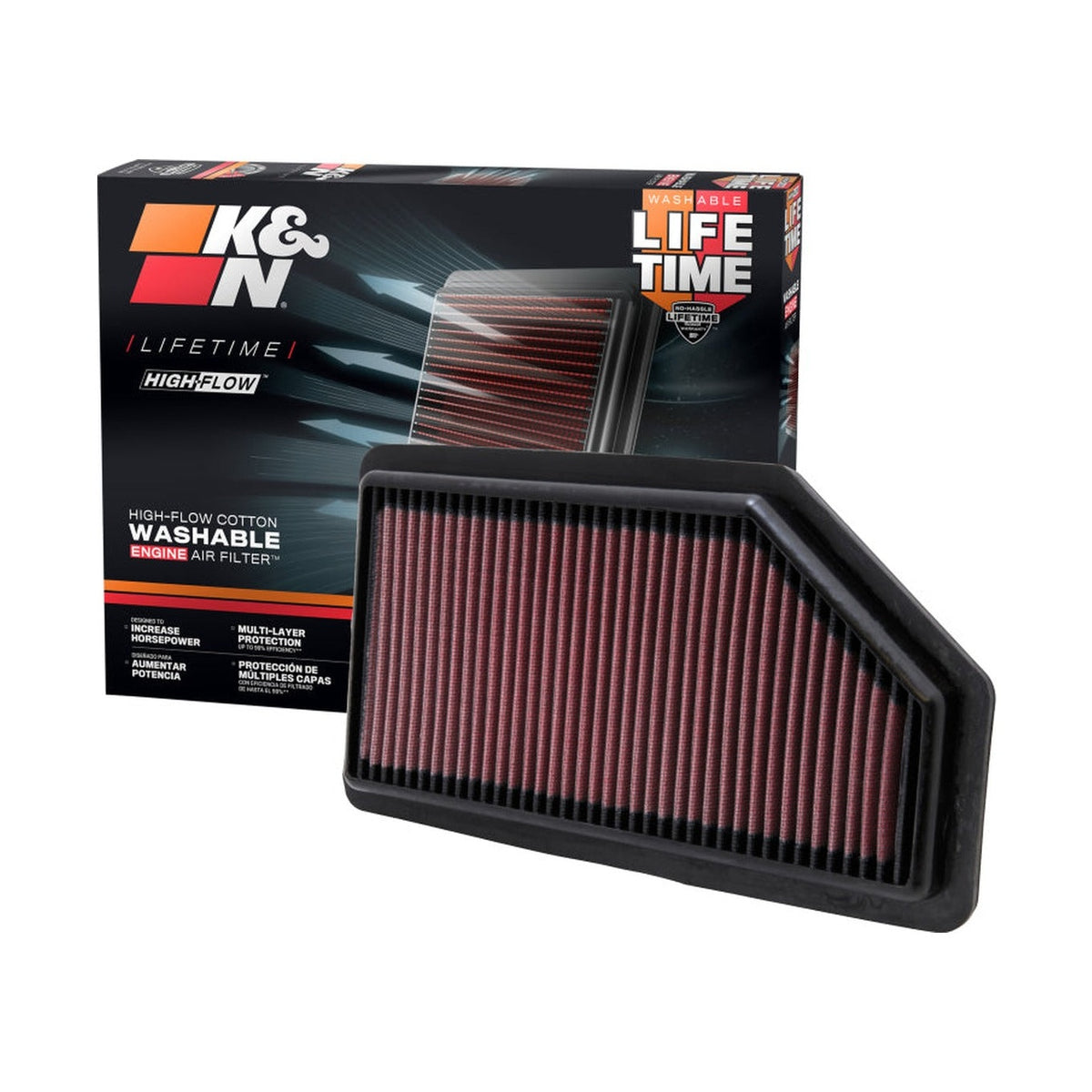 K&N Engineering K&N Replacement Air Filter for 11 -12 Honda Odyssey 3.5L V6