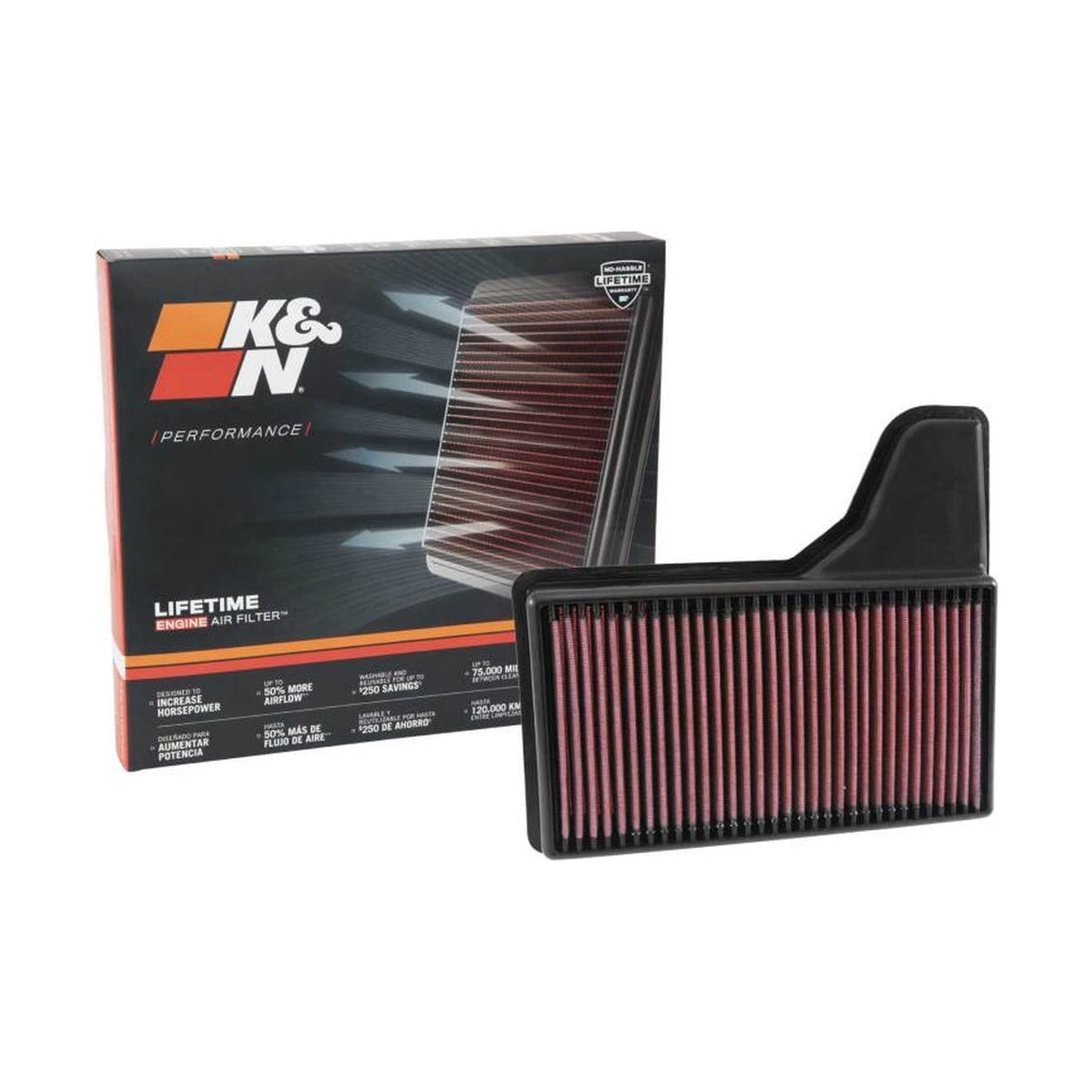 K&N Engineering K&N Replacement Panel Air Filter for 2015 Ford Mustang 2.3L L4/3.7L V6/5.0L V8