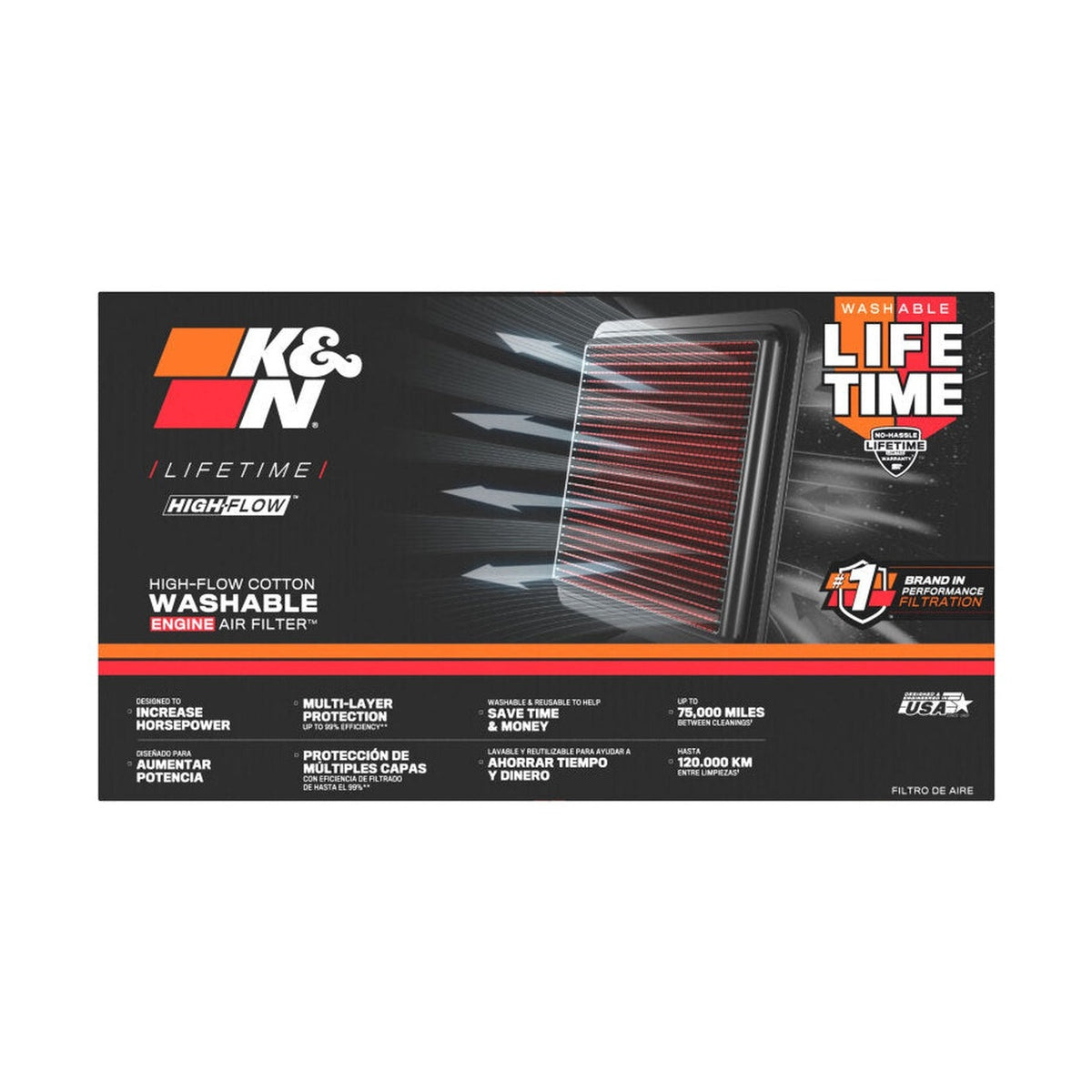 K&N Engineering K&N 2024 Ford Mustang 2.3L L4 Drop-In Air Filter