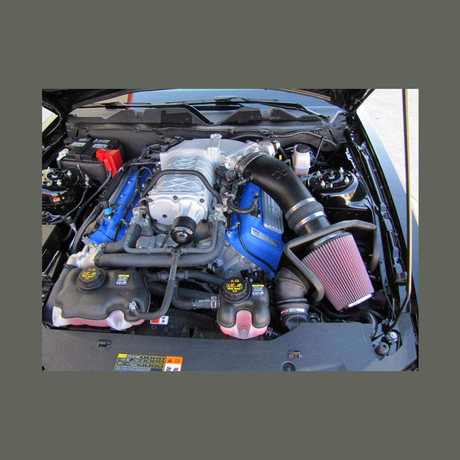 K&N Engineering K&N 10-14 Ford Mustang Shelby GT 5.4L V8 Performance Intake Kit, installed