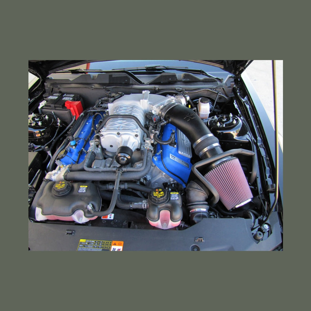 K&N Engineering K&N 10-14 Ford Mustang Shelby GT 5.4L V8 Performance Intake Kit, installed