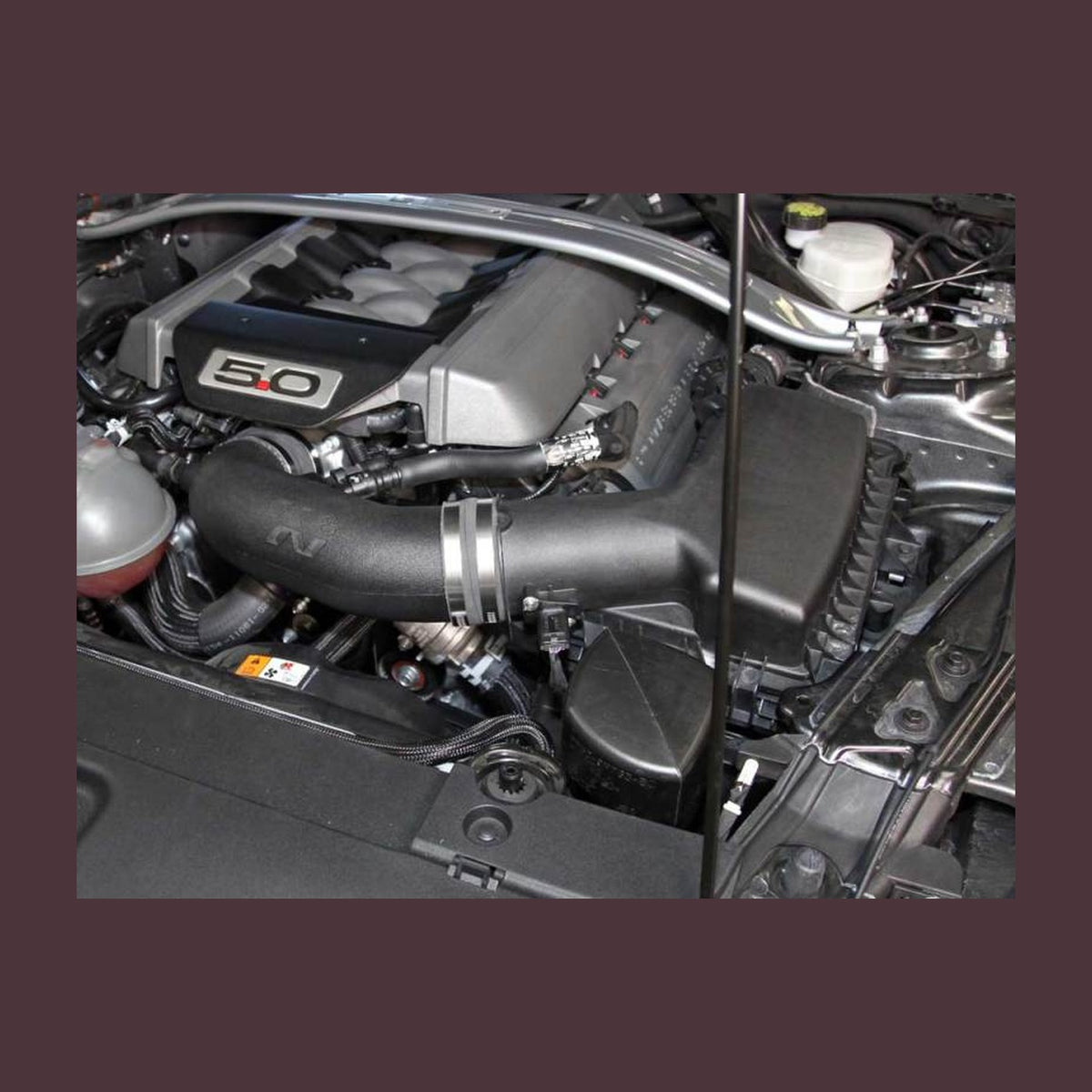 K&N Engineering K&N 2015 Ford Mustang V8-5.0L Performance Air Intake System, installed
