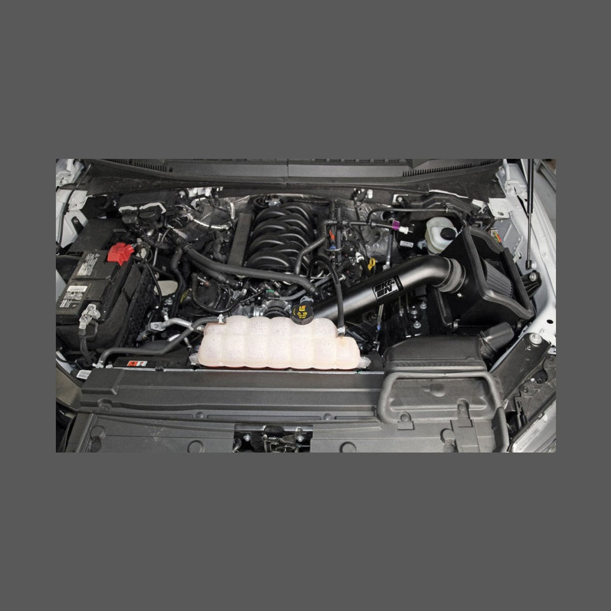 K&N Engineering K&N 2015 Ford F150 5.0L V8 Blackhawk Performance Intake Kit, installed