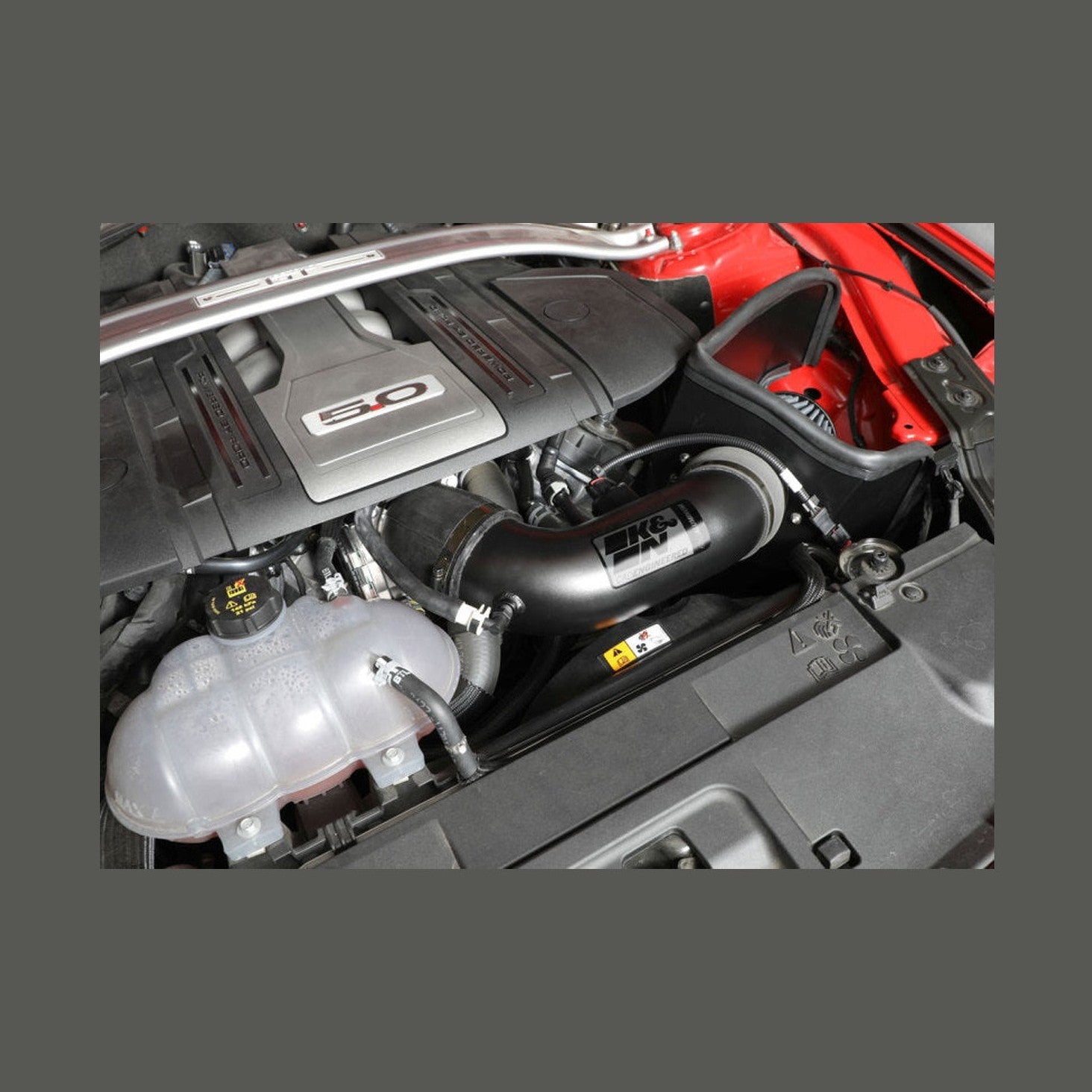 K&N Engineering K&N 2018 Ford Mustang GT V8 5.0L F/I Performance Intake Kit, installed