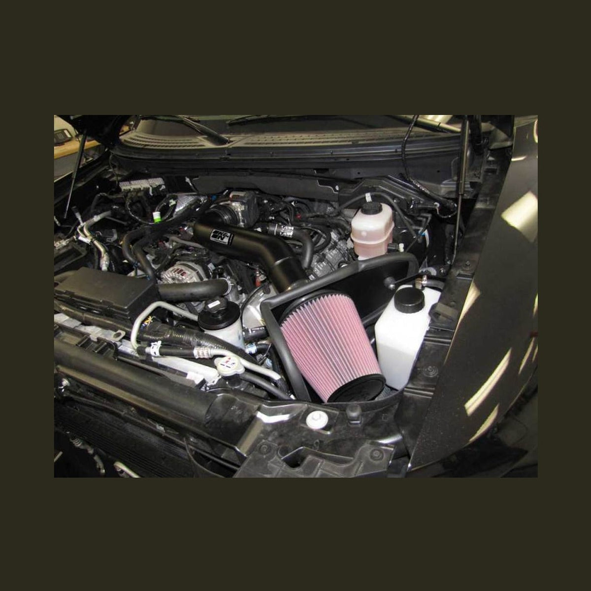 K&N Engineering K&N 10-12 Ford F150 SVT Raptor 6.2L V8 High Flow Performance Intake Kit, installed