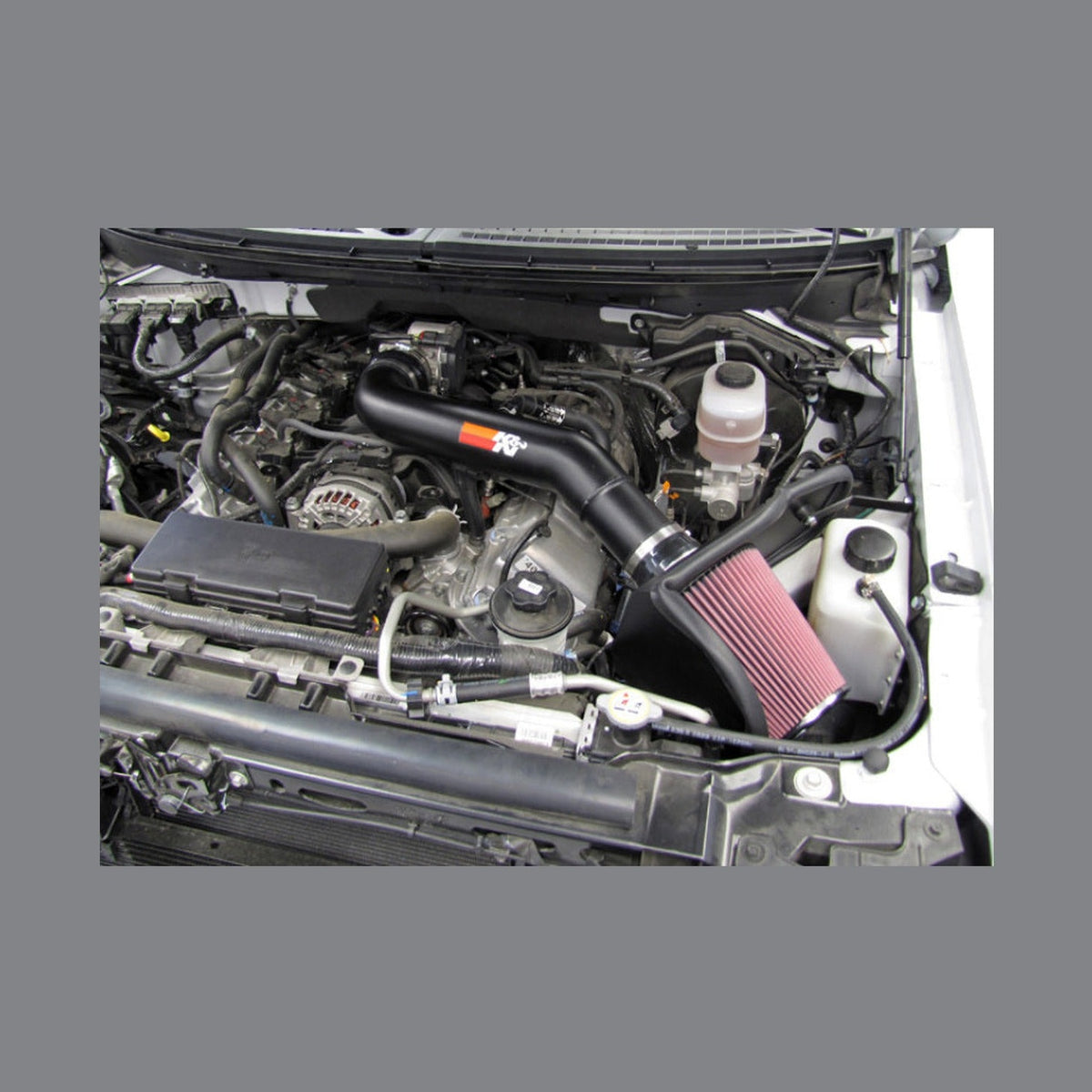 K&N Engineering K&N 10-12 Ford F150 SVT Raptor 6.2L V8 High Flow Performance Intake Kit, installed