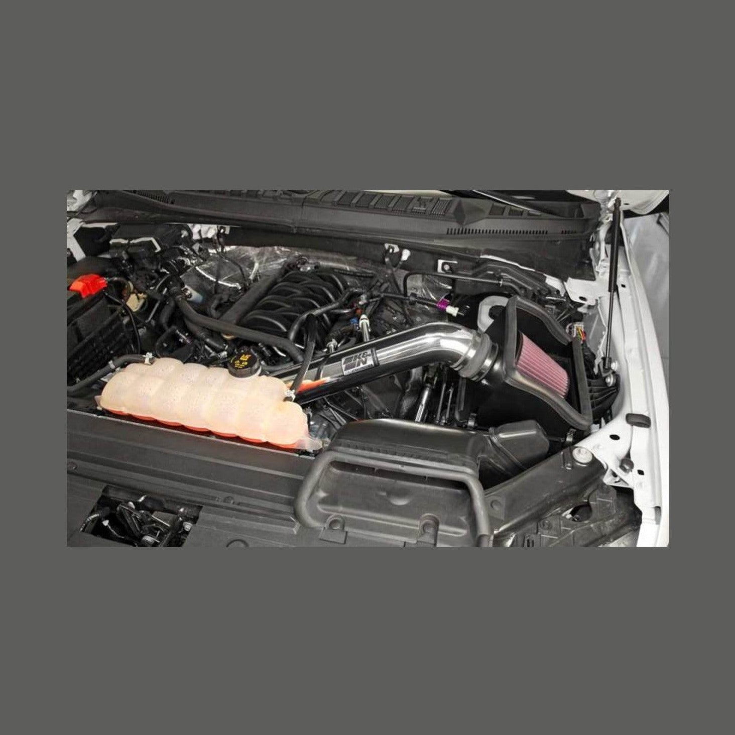 K&N Engineering K&N 15 Ford F150 5.0L V8 F/I High Flow Performance Intake Kit, installed