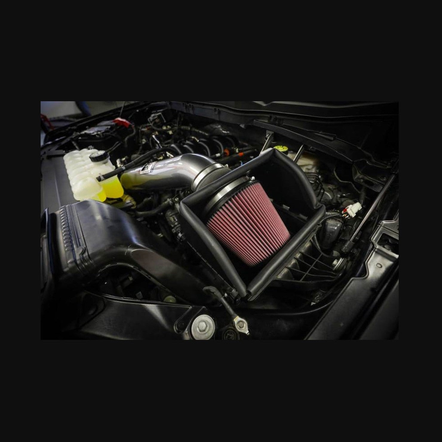 K&N Engineering K&N 2021+ Ford F-150 V8-5.0L F/I High Flow Performance Intake Kit, installed