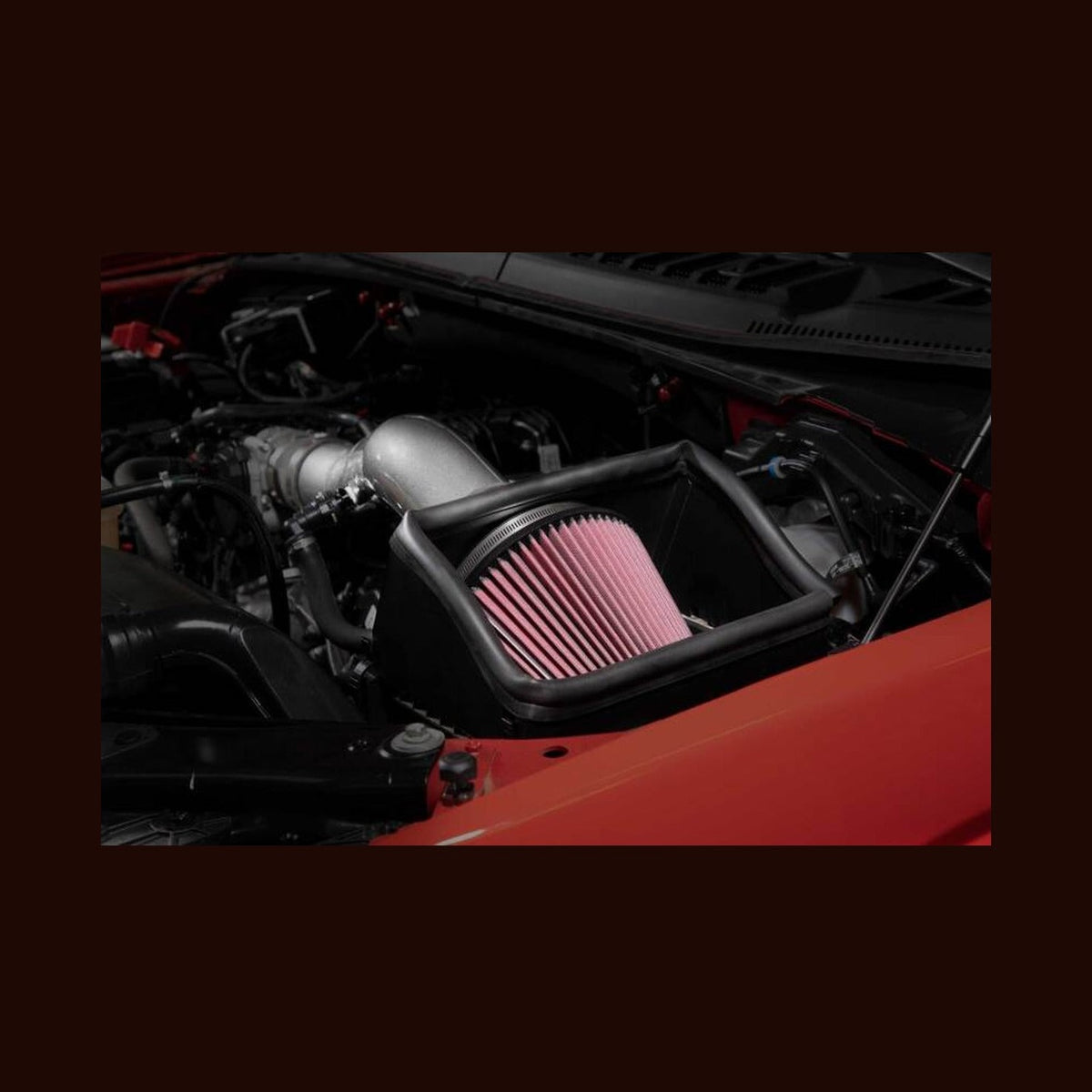 K&N Engineering K&N 18-24 Ford F150 3.3L V6 Performance Air Intake System w/ Red Air Filter, installed
