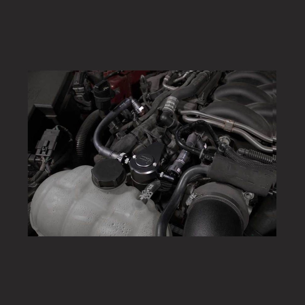 K&N Engineering K&N 18-23 Ford Mustang GT 5.0L V8 (Gas) Catch Can Oil Separator, installed