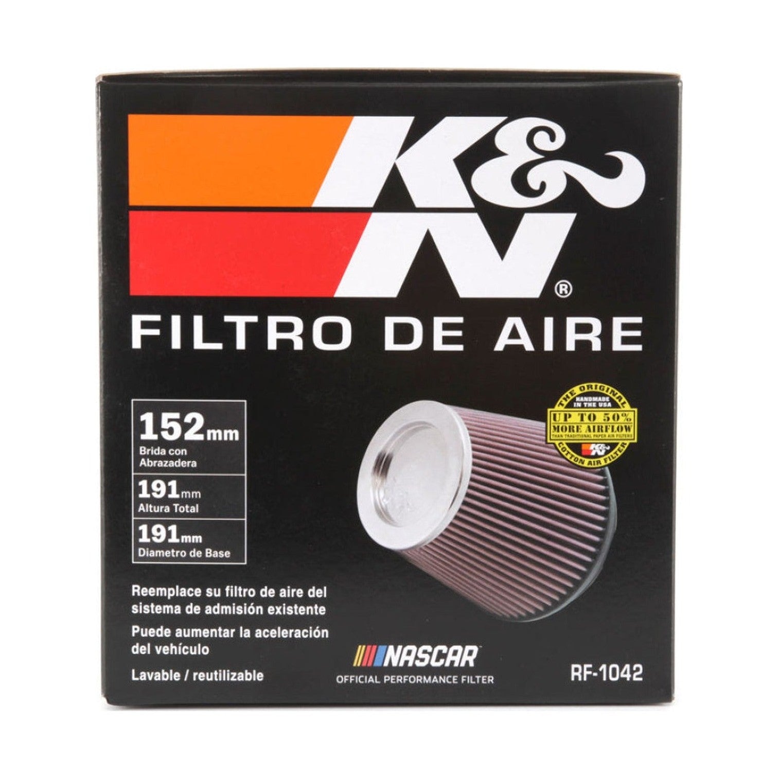 K&N Engineering K&N Round Tapered Universal Air Filter 6in Flange ID x 7.5in Base OD x 5in Top OD x 6.5in Height