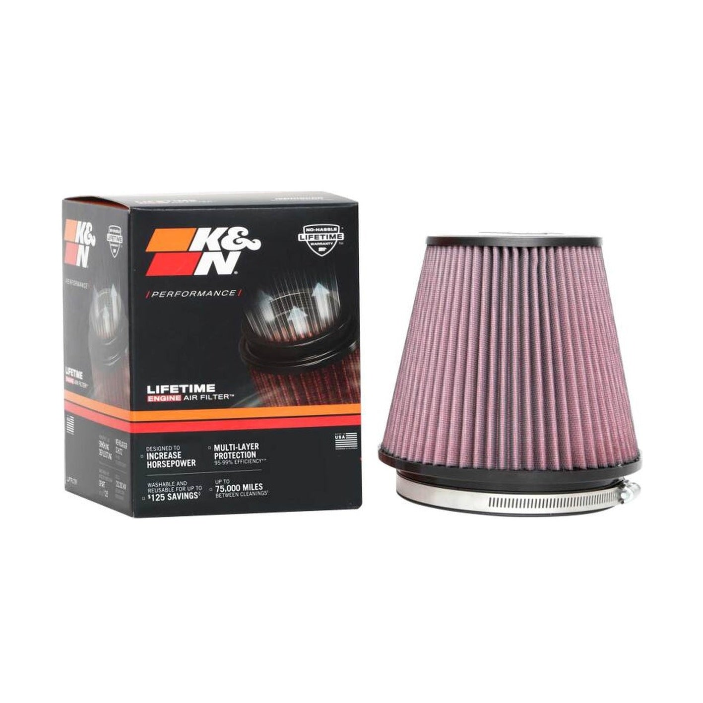 K&N Engineering K&N Universal Clamp-On Air Filter 6in FLG / 7-1/2in B / 5in T / 6-1/2in H