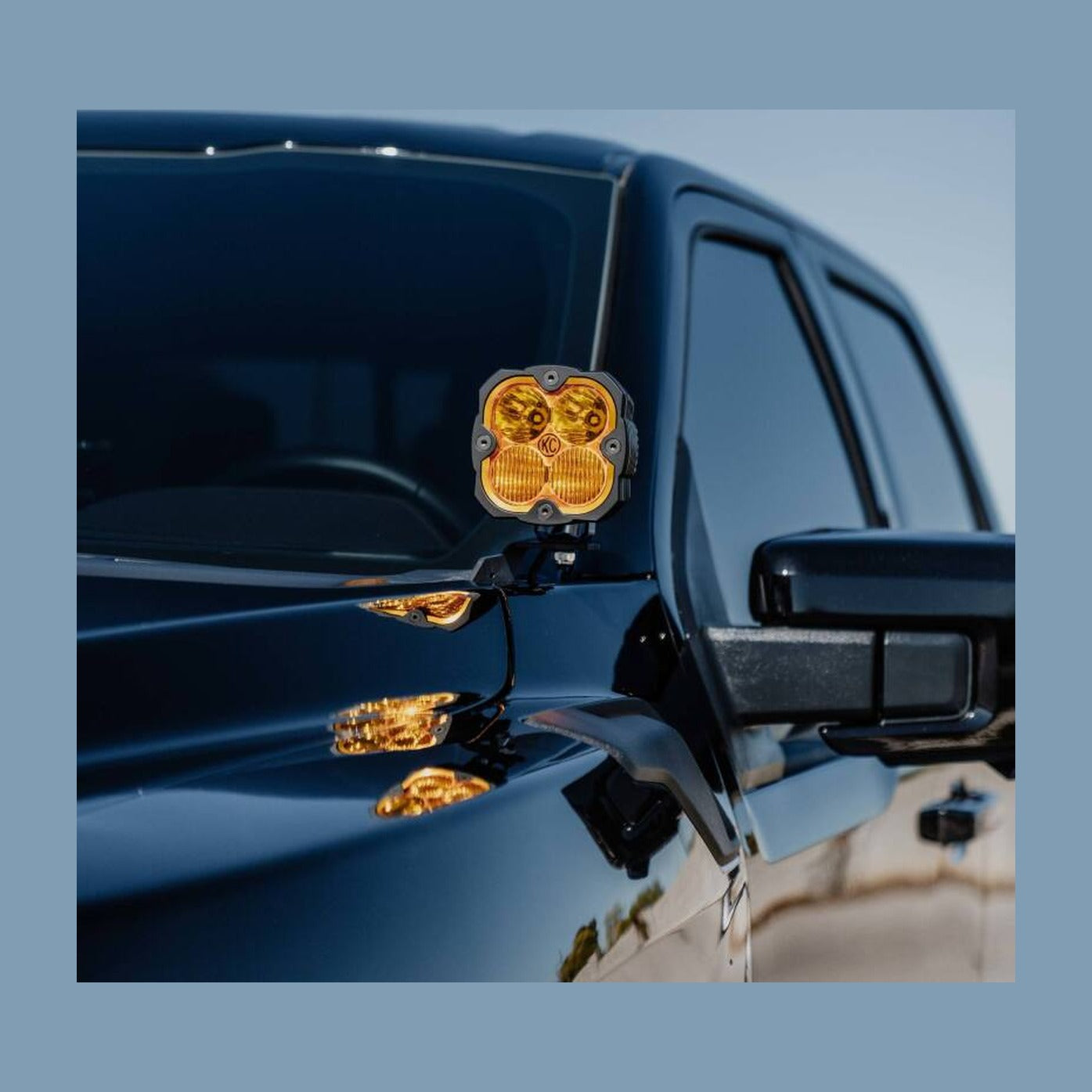 KC HiLiTES KC HiLiTES 2021+ Ford F150/Raptor/Lightning Gen 3 Pillar / Ditch Bracket Set, installed