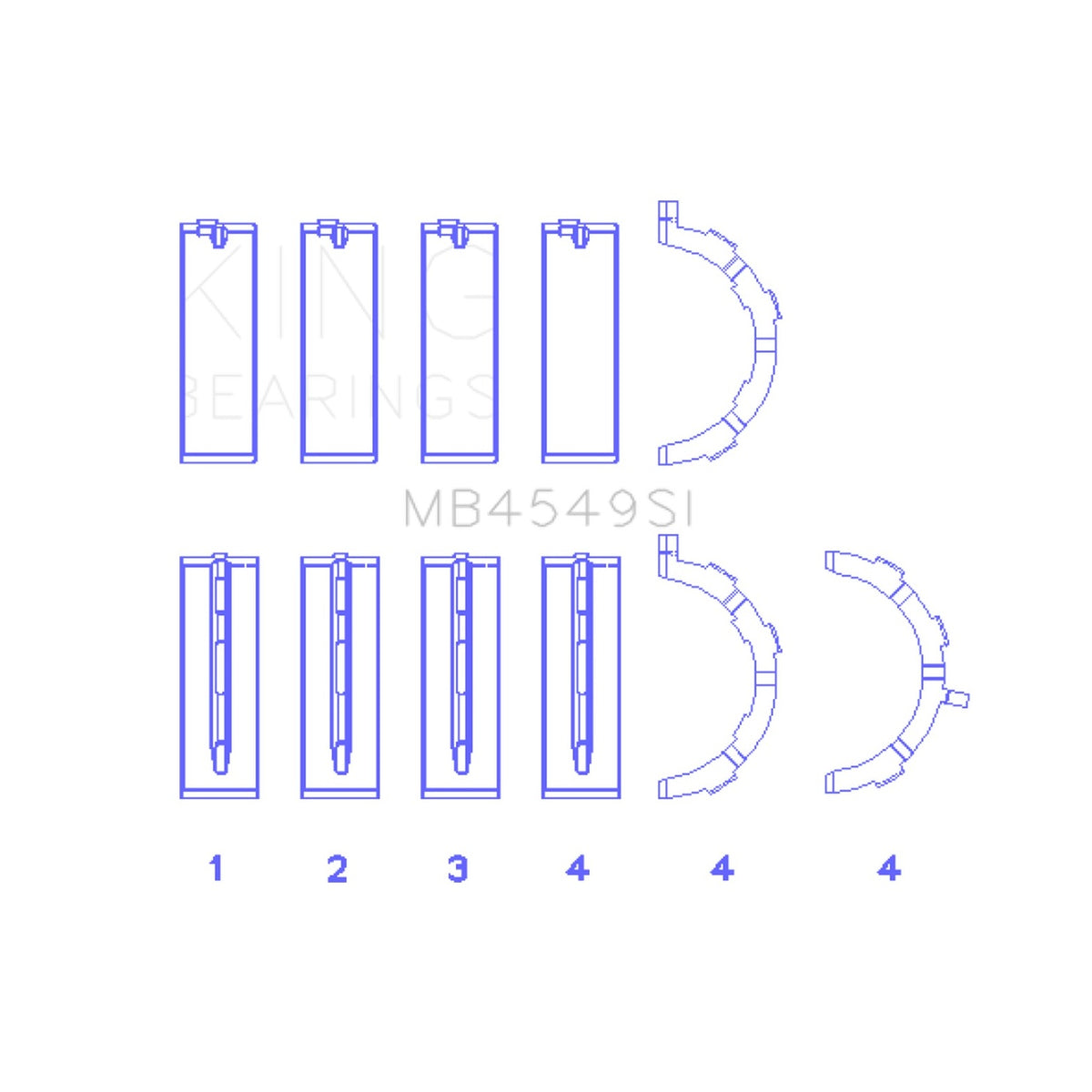 King Engine Bearings King Engine Bearings Ford EcoBoost 3.5L/3.7L V6 Main Bearing Set - Size STD