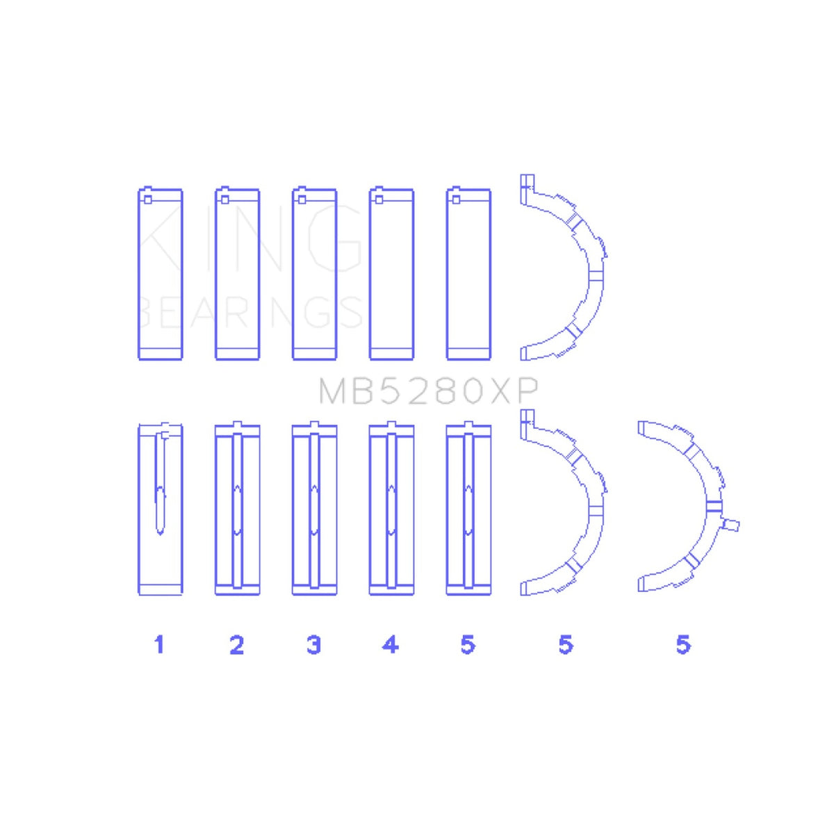 King Engine Bearings King Engine Bearings Ford Prod. V8 4.6L/5.4L (Size STD) Performance Main Bearing Set - Size STD