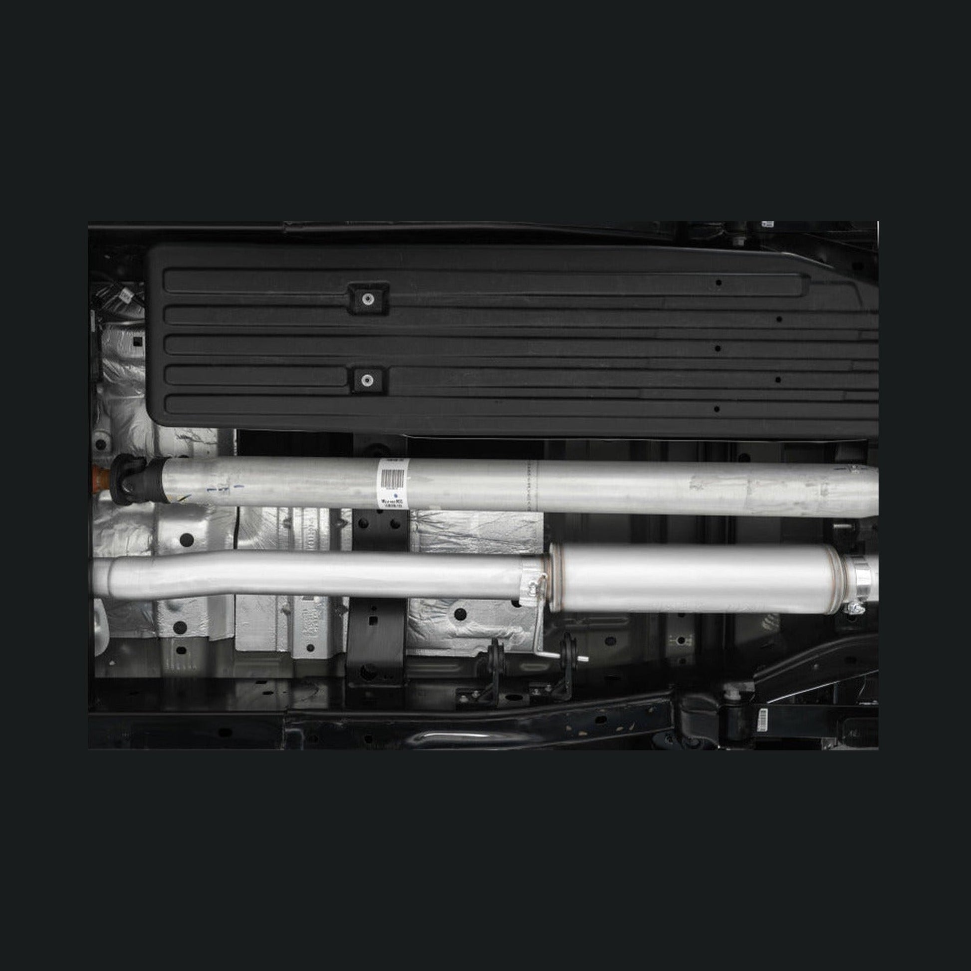 MBRP MBRP 2021+ Ford F150 2.7L/3.5L/5.0L 4in T304 Stainless Steel Cat-Back - RACE VERSION, installed
