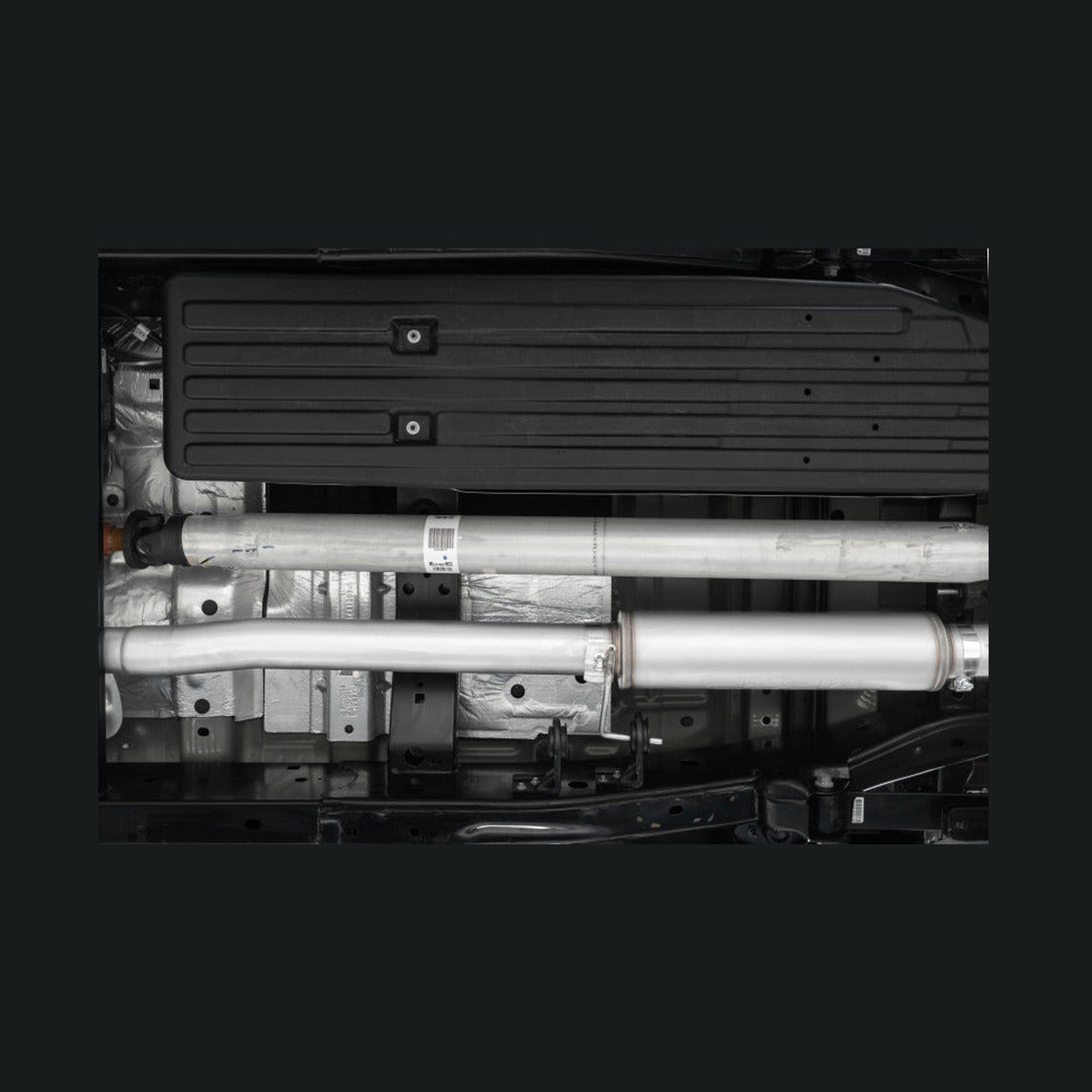 MBRP MBRP 2021+ Ford F150 2.7L/3.5L/5.0L 4in Black-Coated AL Steel Cat-Back - RACE VERSION, installed