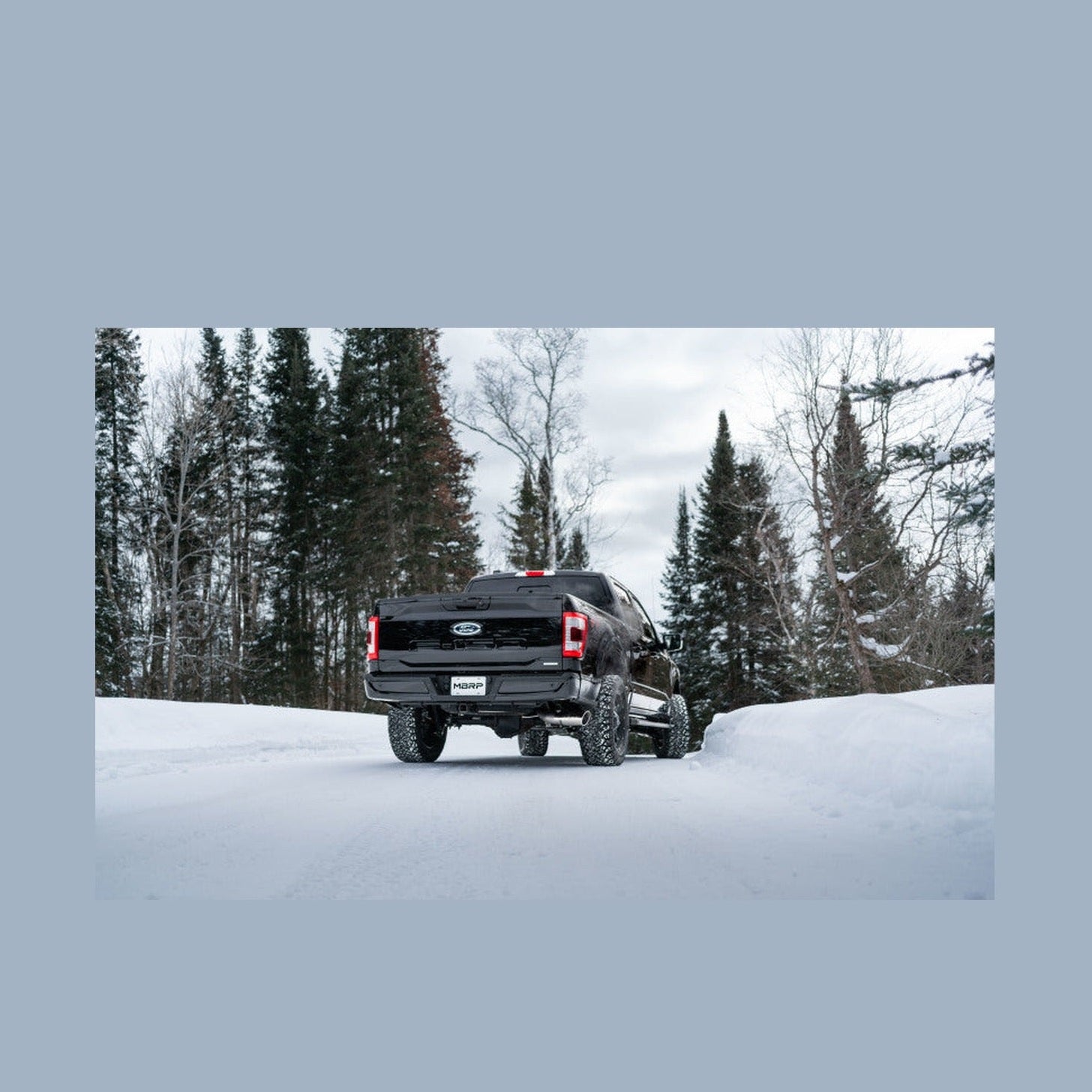 MBRP MBRP 2021+ Ford F150 2.7L/3.5L/5.0L 4in Black-Coated AL Steel Cat-Back - RACE VERSION, installed