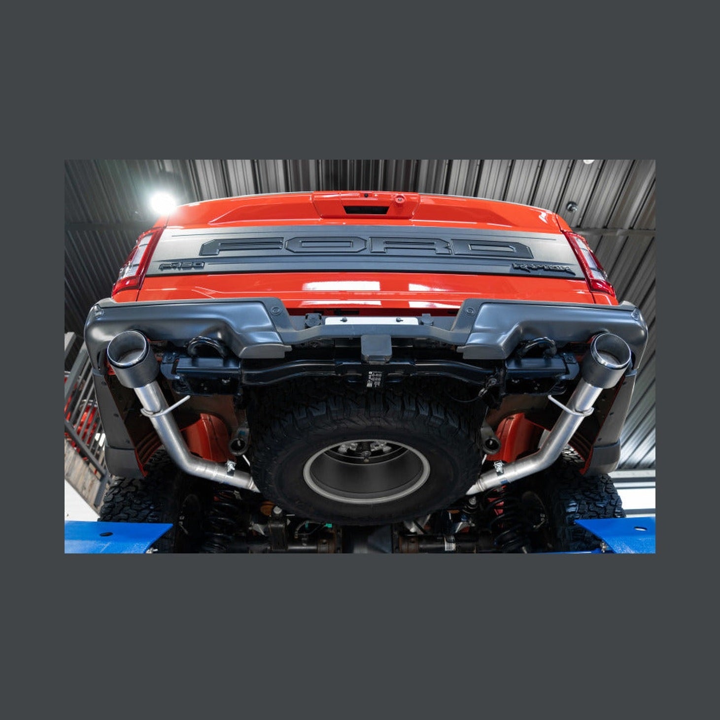 MBRP MBRP 2021+ Ford F-150 Raptor Axle-Back Dual Rear Exit T304 Performance Exhaust Sys, installed