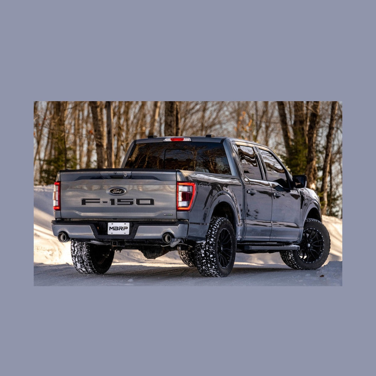 MBRP MBRP 22-23 Ford F150 T304 5in OD Carbon Fiber Tip Dual Rear Exit 3in Cat Back Exhaust, installed