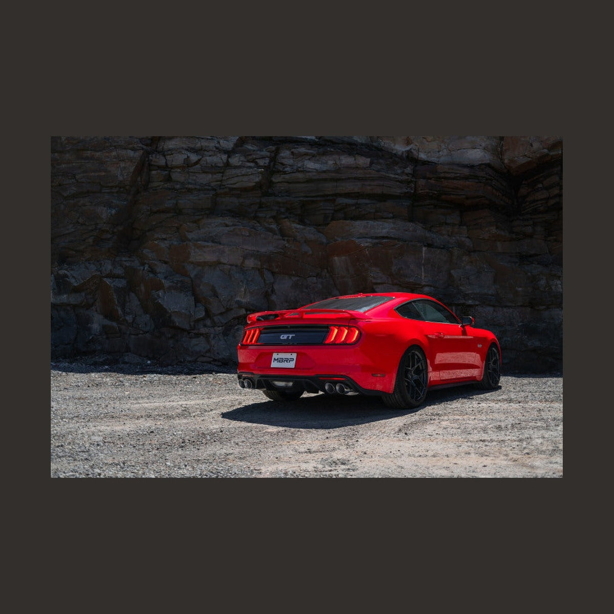 MBRP MBRP 18-19 Ford Mustang GT 5.0 3in Dual Split Rear AL Cat Back w/ Quad 4.0in Dual Wall Tips, installed