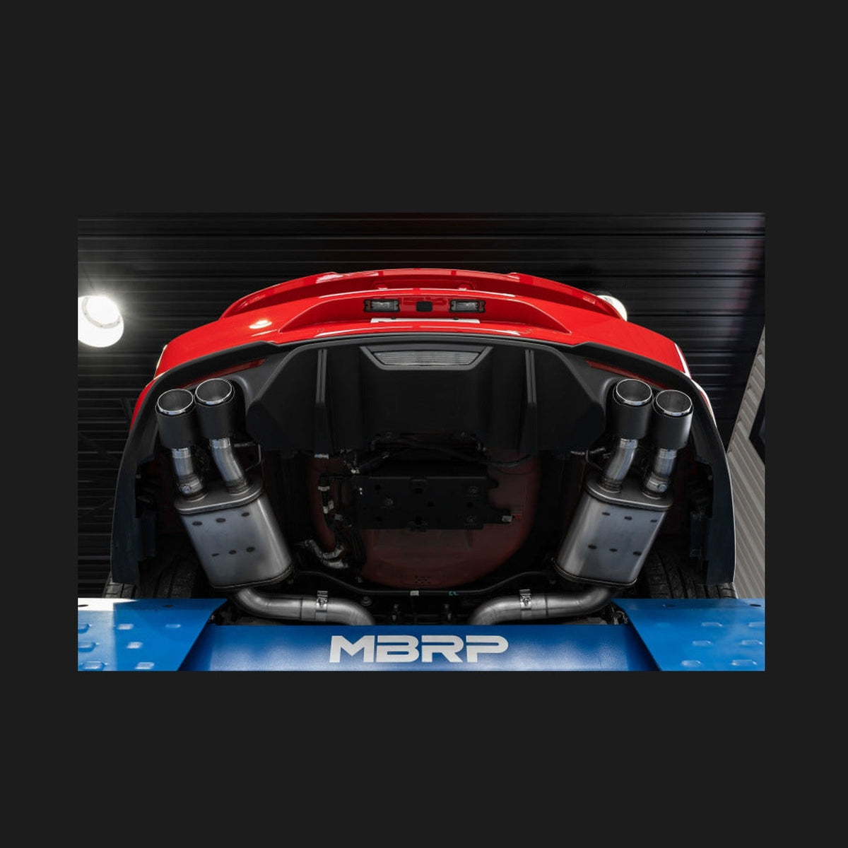 MBRP MBRP 18-20 Ford Mustang GT 5.0 w/ Quad Tip Active Exhaust Cat Back Split Rear T304 w/ Carb Fib Tips, installed
