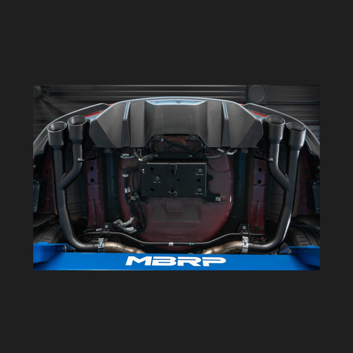 MBRP MBRP 18-20 Ford Mustang GT 2.5in Black Coated Non Active Dual Axle Back Exhaust - 4in Dual Wall Tips