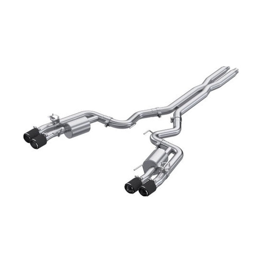 MBRP MBRP 2024+ For Mustang GT (S650) 3in Cat-Back Quad Tip - 4in Carbon Fiber Tips