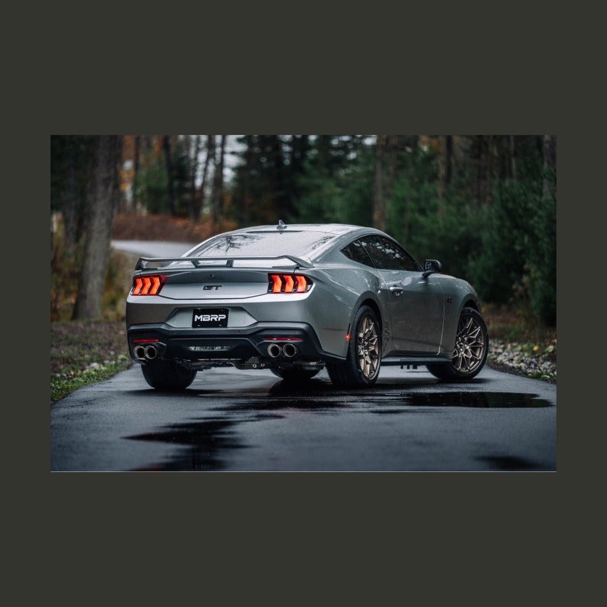 MBRP MBRP 2024+ Ford Mustang 5.0L T304 SS 3in Cat-Back Dual Split Exhaust w/ Quad Tips (Valve Delete), installed