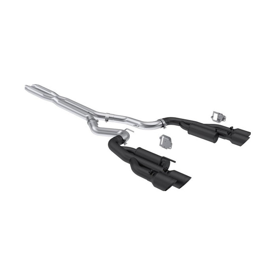 MBRP MBRP 2024+ Ford Mustang 5.0L Blk Alum. SS 3in Cat-Back Exhaust w/ Quad Blk Tips (Valve Delete)