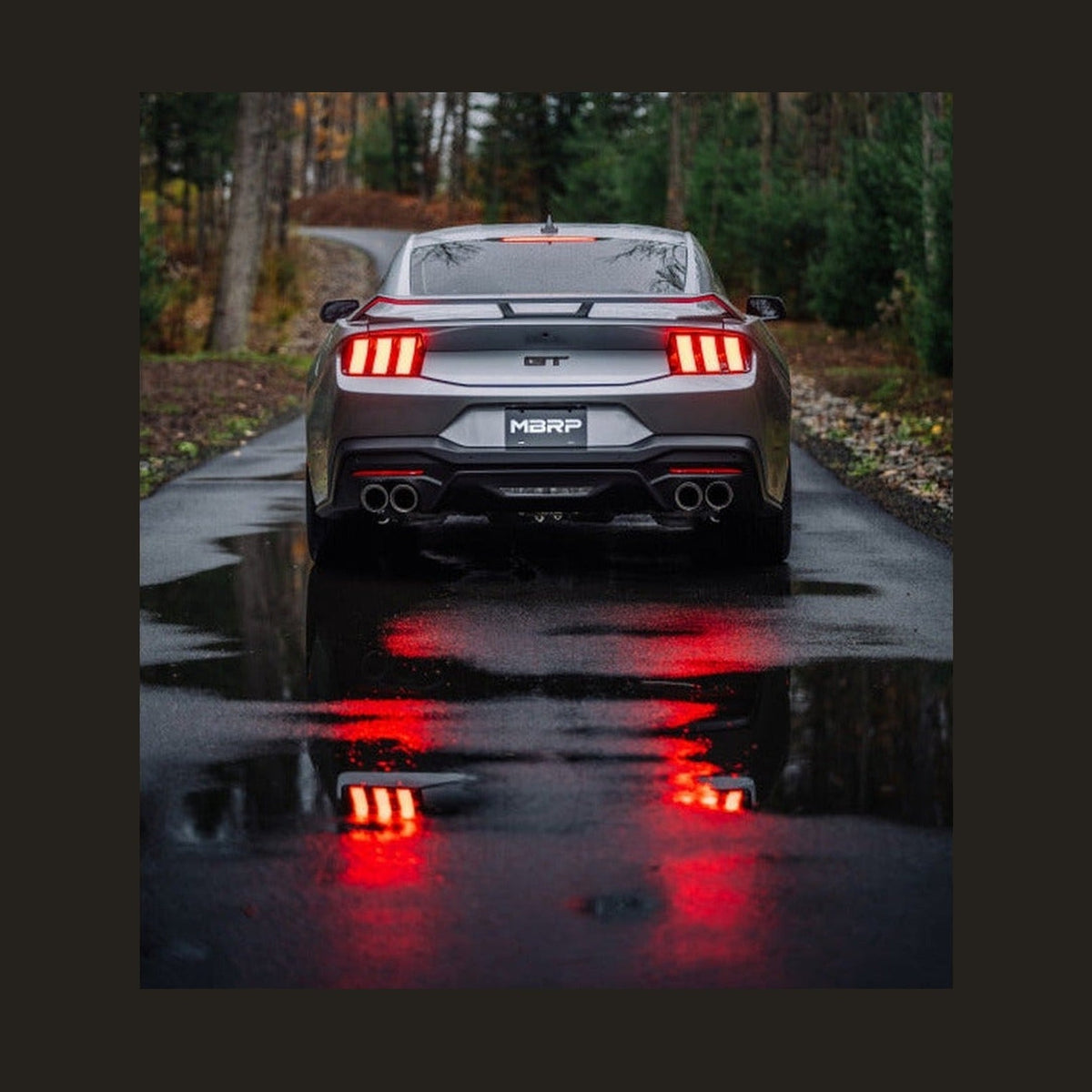 MBRP MBRP 2024+ Ford Mustang 5.0L Blk Alum. SS 3in Cat-Back Exhaust w/ Quad Blk Tips (Valve Delete), installed