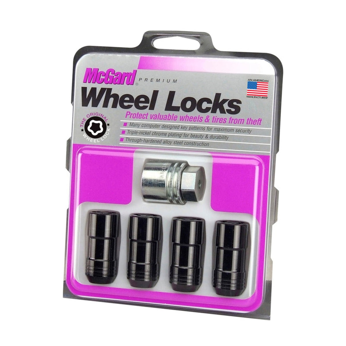McGard McGard Wheel Lock Nut Set - 4pk. (Cone Seat) M14X2.0 / 13/16 Hex / 2.25in. Length - Black