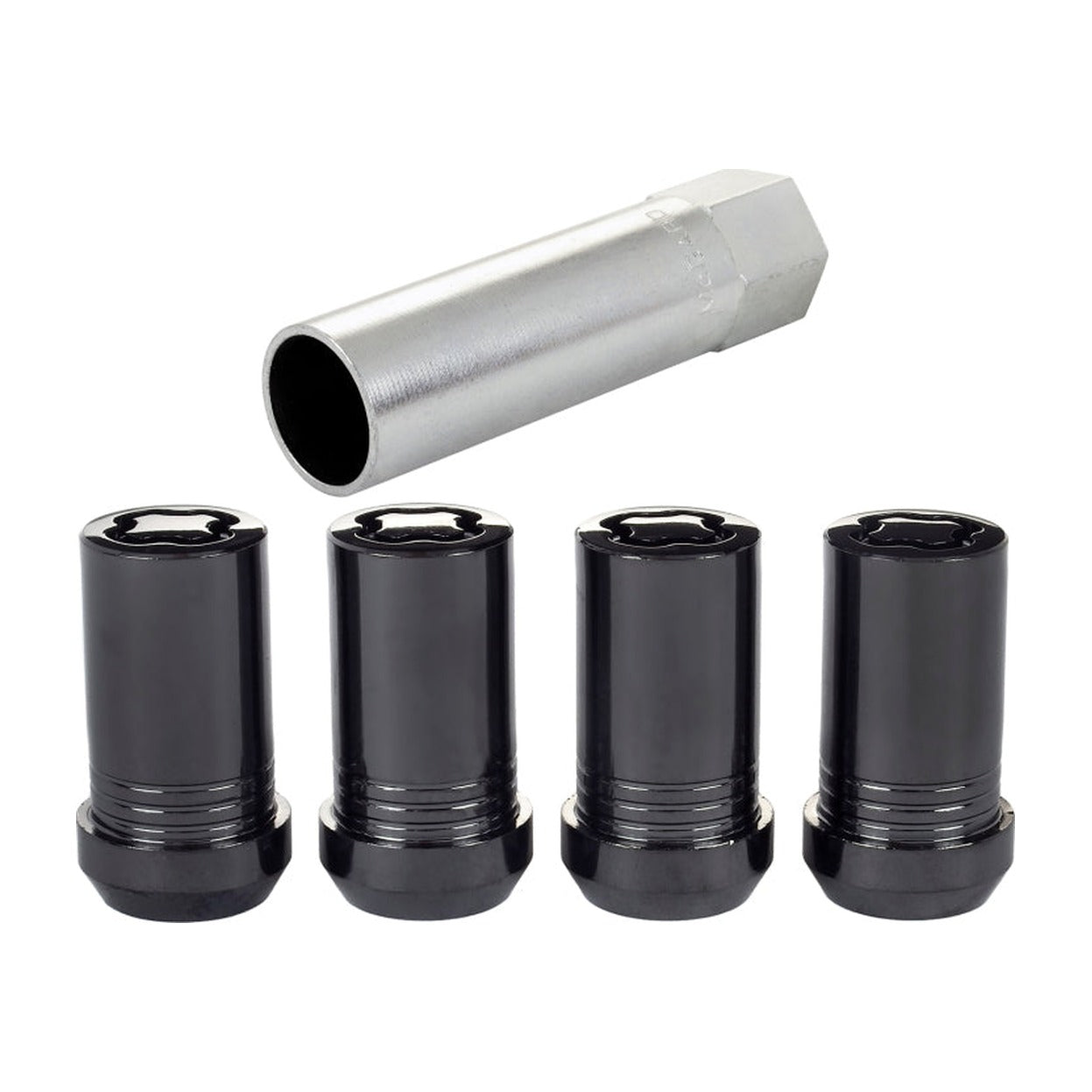 McGard McGard Wheel Lock Nut Set - 4pk. (Tuner / Cone Seat) M14X1.5 / 22mm Hex / 1.648in. Length - Black