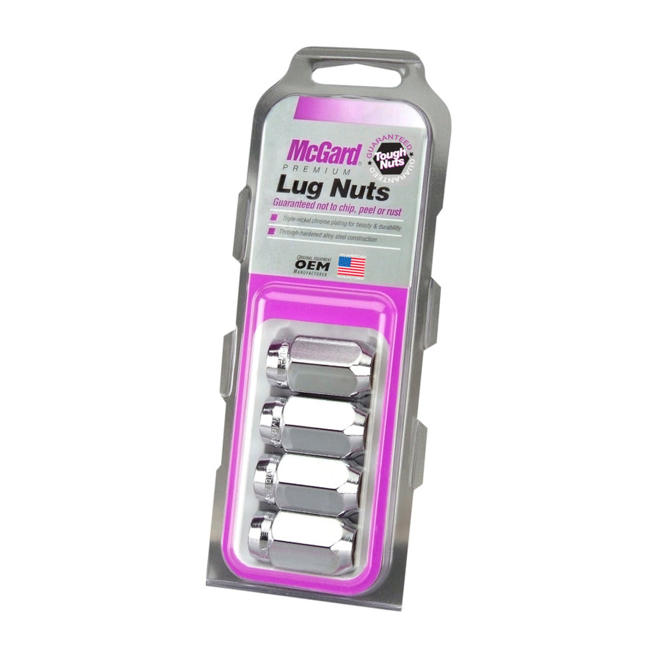McGard McGard Hex Lug Nut (Cone Seat) 1/2-20 / 13/16 Hex / 1.5in. Length (4-Pack) - Chrome
