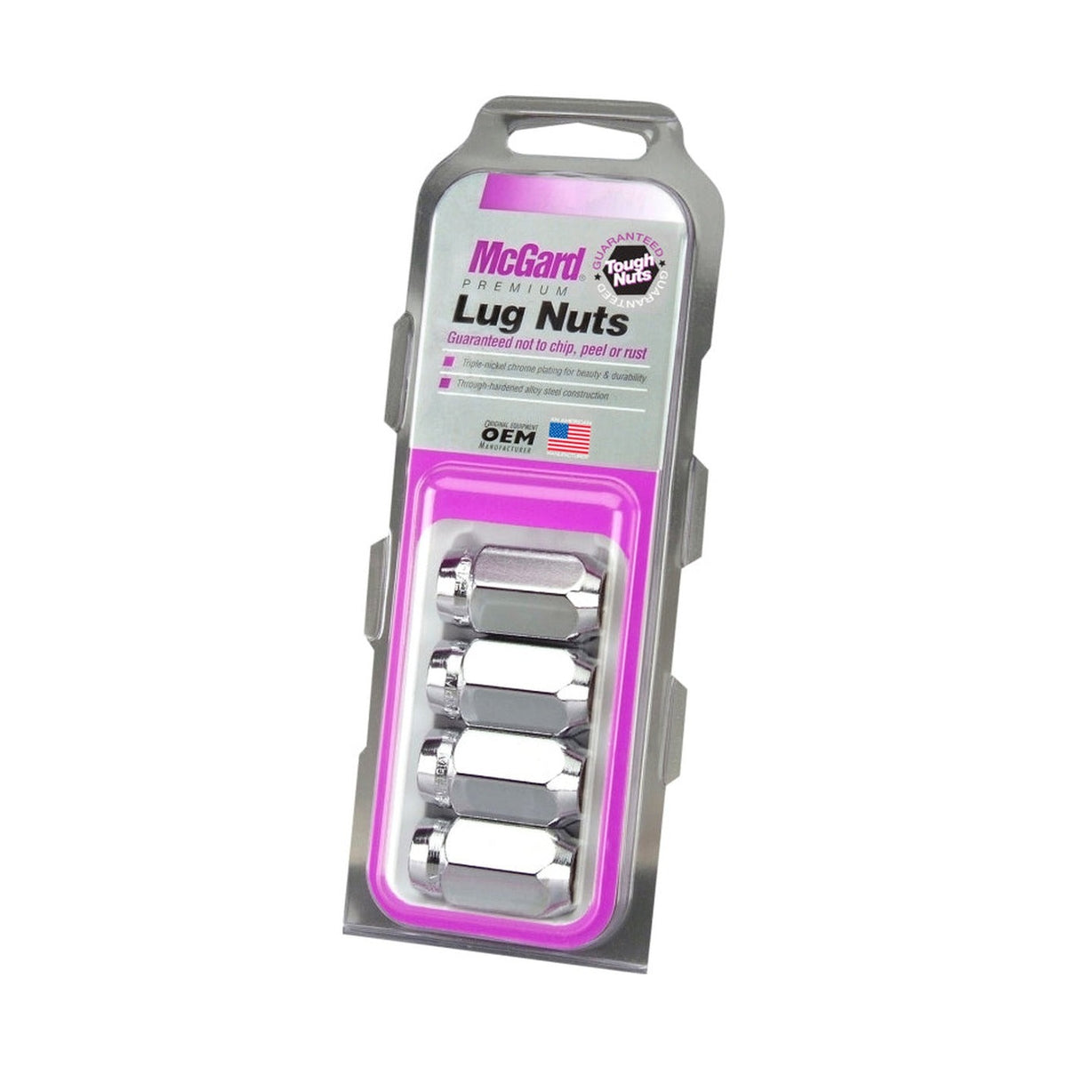 McGard McGard Hex Lug Nut (Cone Seat) 1/2-20 / 13/16 Hex / 1.5in. Length (4-Pack) - Chrome