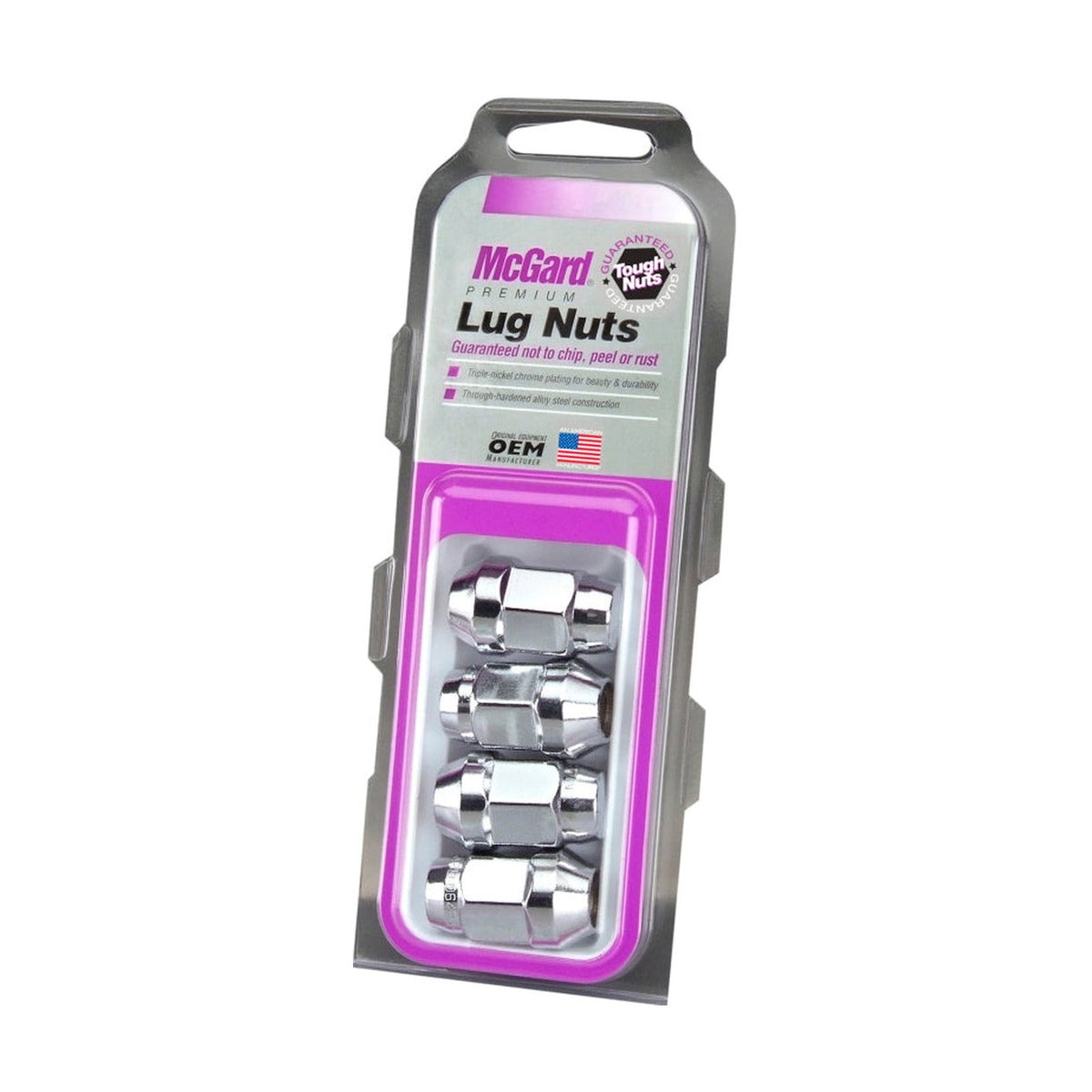 McGard McGard Hex Lug Nut (Cone Seat Bulge Style) 1/2-20 / 3/4 Hex / 1.45in. Length (4-pack) - Chrome