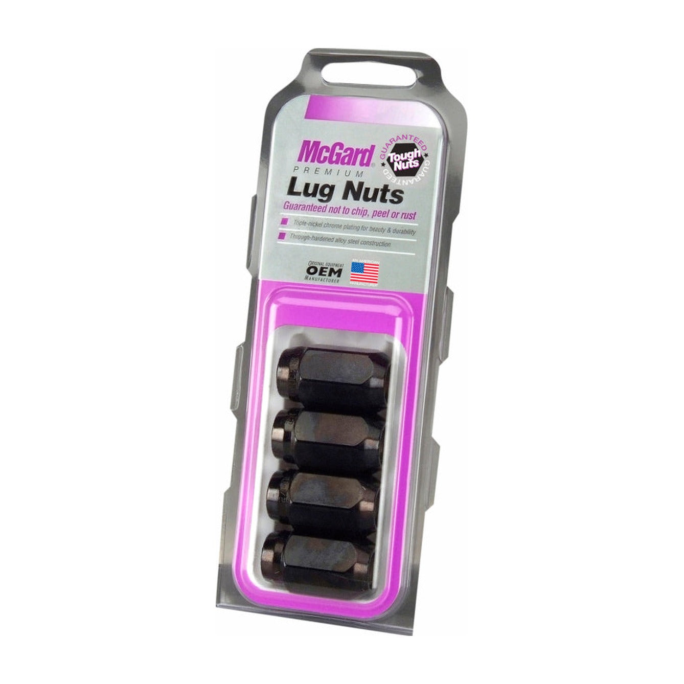 McGard McGard Hex Lug Nut (Cone Seat) 1/2-20 / 13/16 Hex / 1.5in. Length (4-Pack) - Black