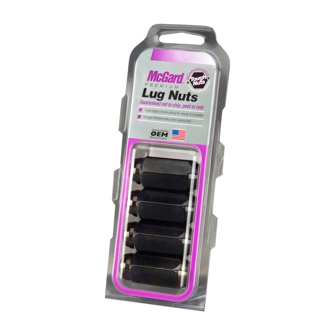 McGard McGard Hex Lug Nut (Cone Seat) M14X1.5 / 22mm Hex / 1.635in. Length (4-Pack) - Black