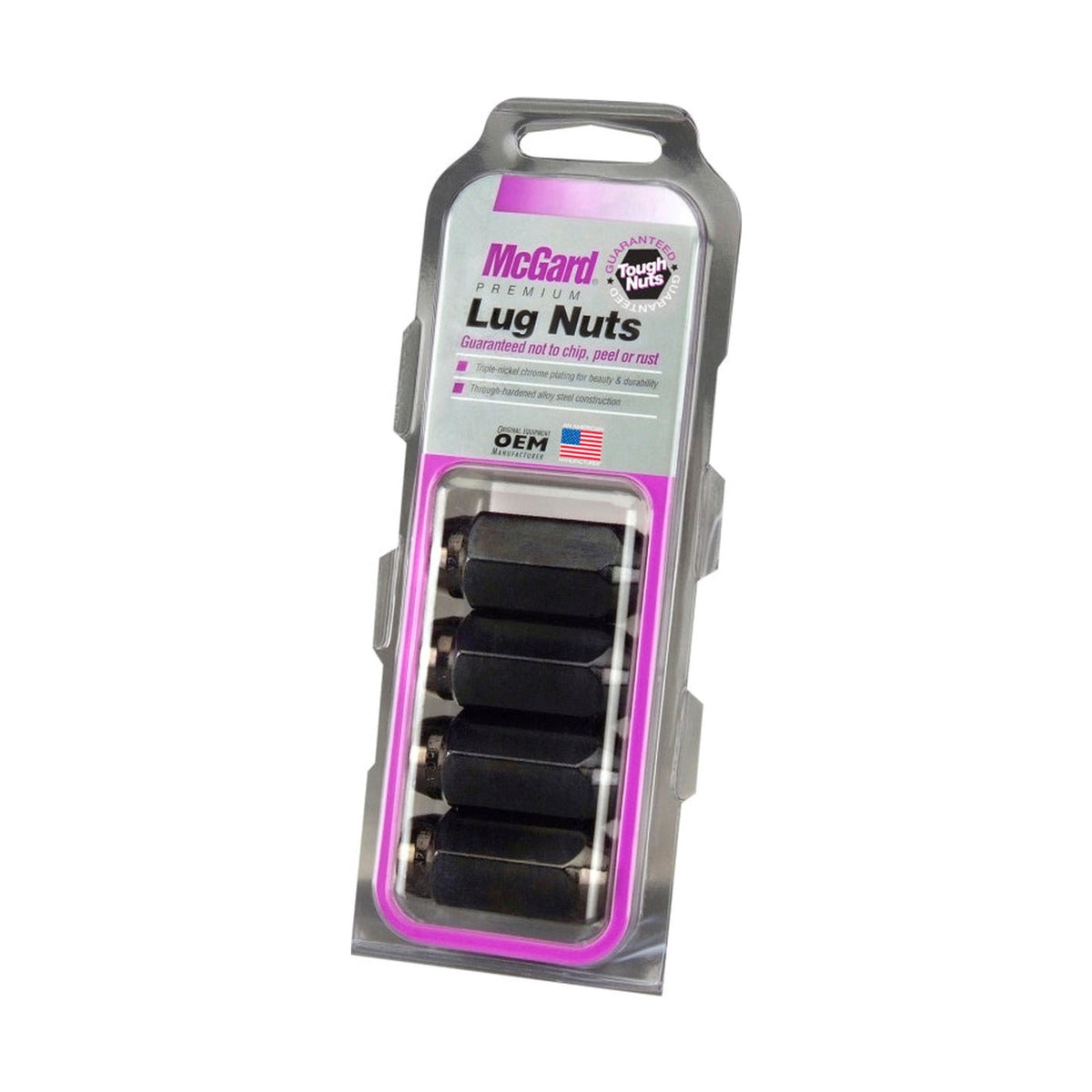 McGard McGard Hex Lug Nut (Cone Seat) M14X1.5 / 22mm Hex / 1.635in. Length (4-Pack) - Black