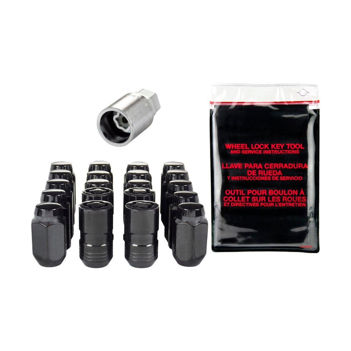 McGard McGard 5 Lug Hex Install Kit w/Locks (Cone Seat Nut) M14X1.5 / 22mm Hex / 1.635in. Length - Black
