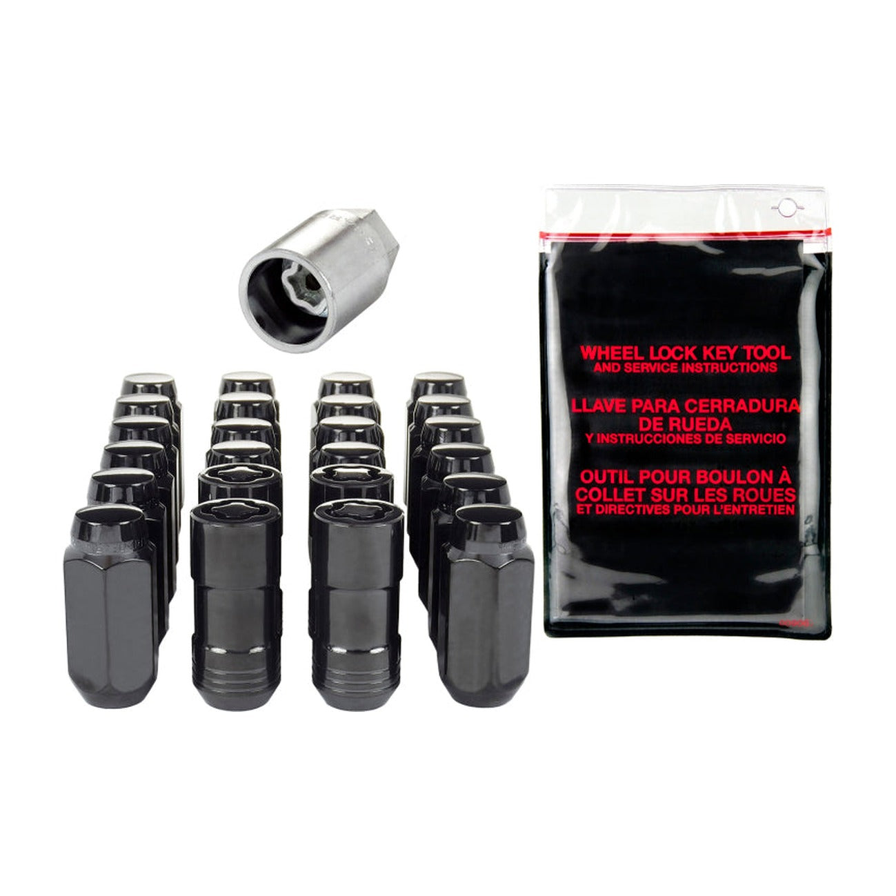 McGard McGard 6 Lug Hex Install Kit w/Locks (Cone Seat Nut) M14X1.5 / 13/16 Hex / 1.945in. Length - Black