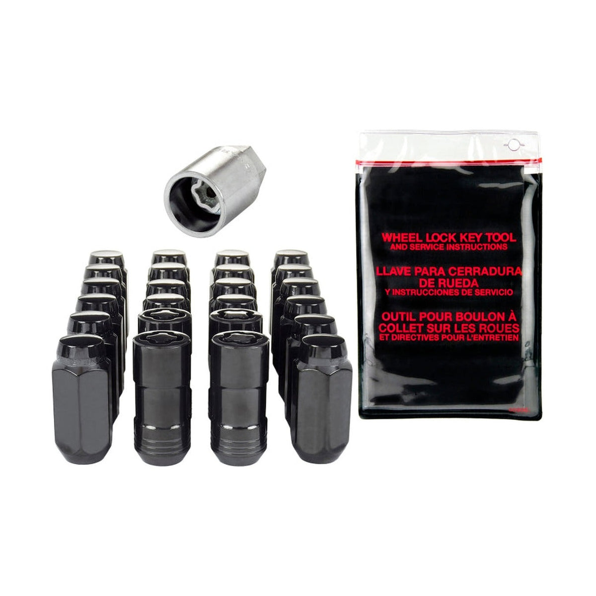 McGard McGard 6 Lug Hex Install Kit w/Locks (Cone Seat Nut) M14X1.5 / 13/16 Hex / 1.945in. Length - Black