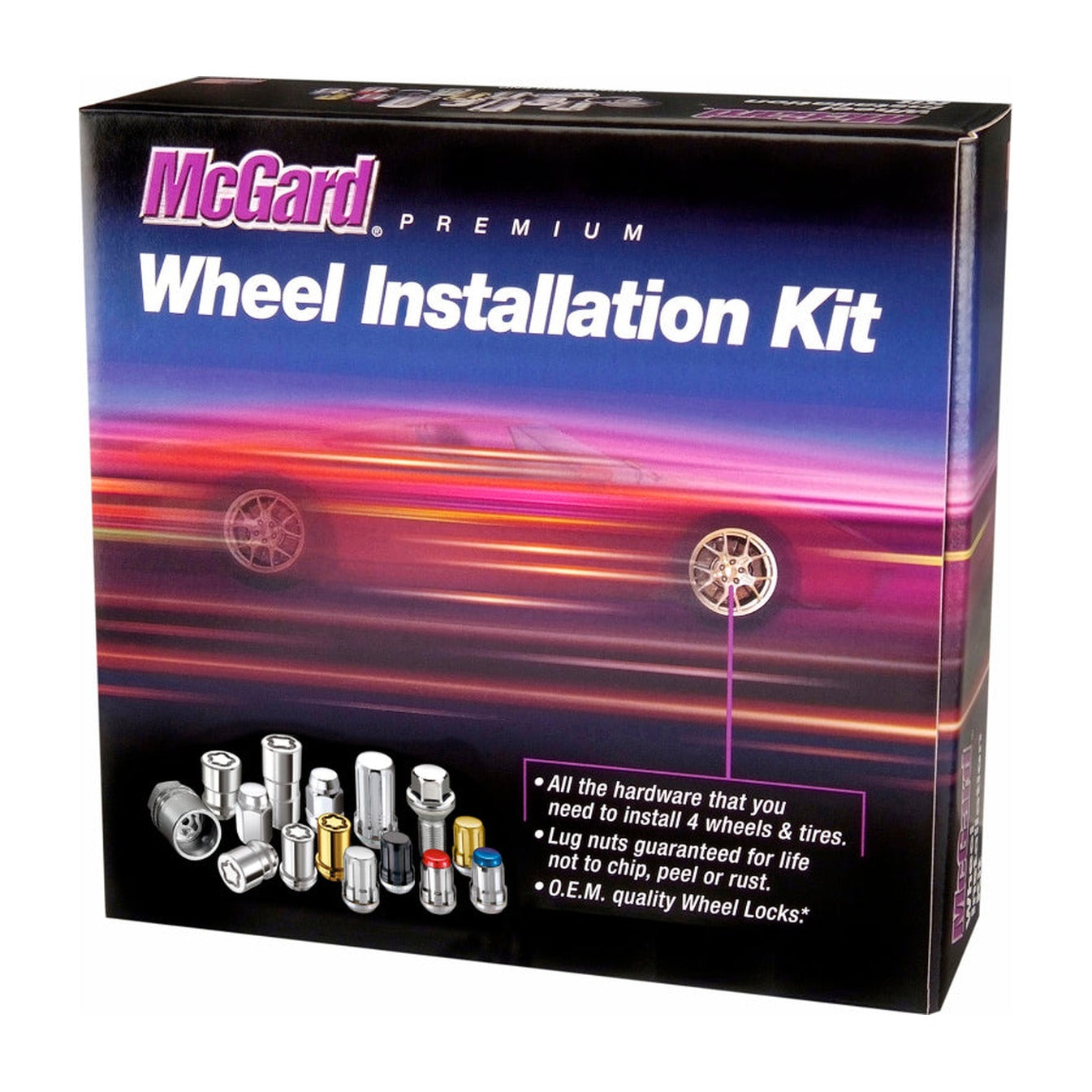 McGard McGard 6 Lug Hex Install Kit w/Locks (Cone Seat Nut) M14X1.5 / 13/16 Hex / 1.945in. Length - Black