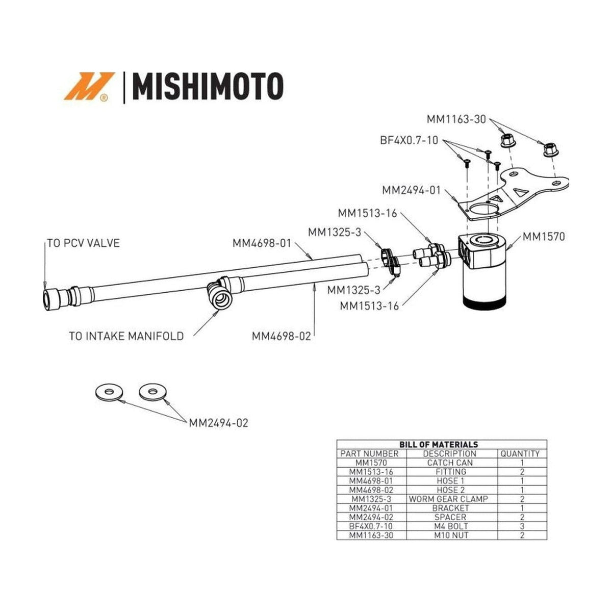 Mishimoto Mishimoto 2024+ Ford Mustang 2.3L EcoBoost Oil Catch Can PCV Side