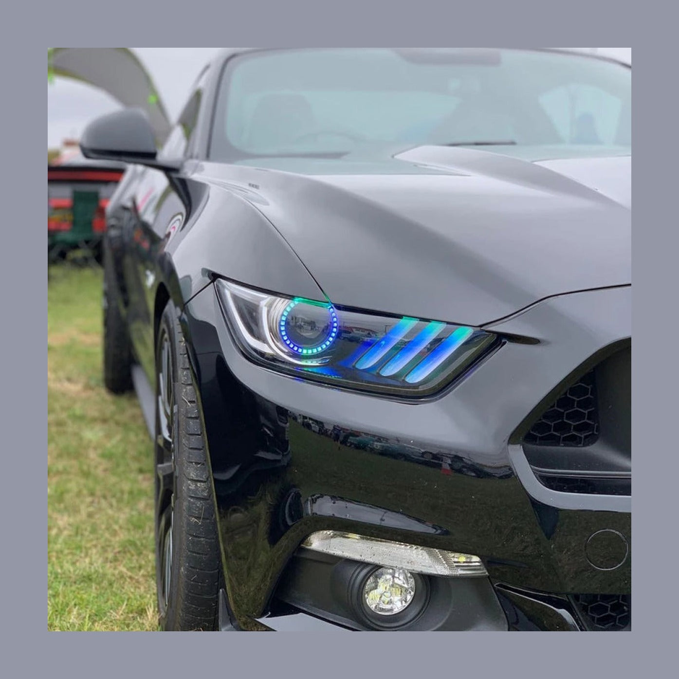 ORACLE Lighting Oracle 15-17 Ford Mustang V6/GT/Shelby Dynamic DRL w/ Halo Kit - ColorSHIFT - Dynamic, installed