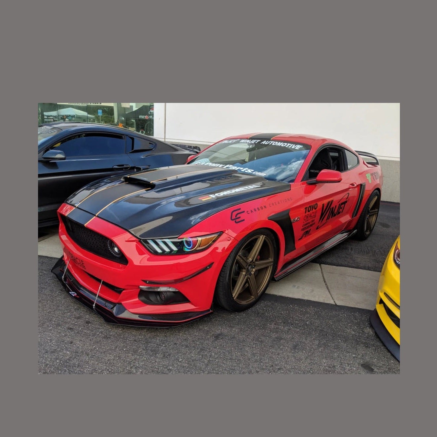 ORACLE Lighting Oracle 15-17 Ford Mustang V6/GT/Shelby Dynamic DRL w/ Halo Kit - ColorSHIFT - Dynamic, installed
