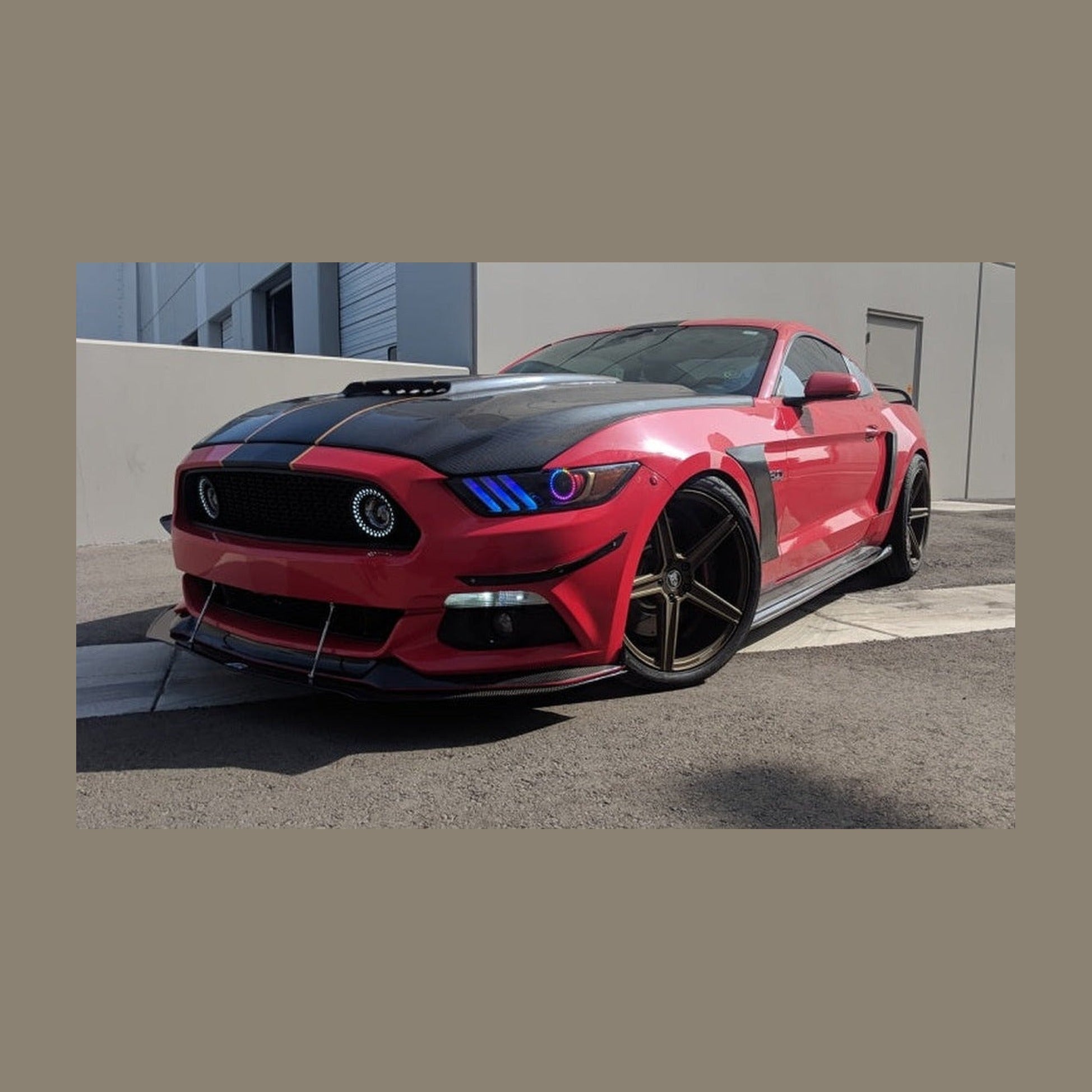 ORACLE Lighting Oracle 15-17 Ford Mustang V6/GT/Shelby Dynamic DRL w/ Halo Kit - ColorSHIFT - Dynamic, installed