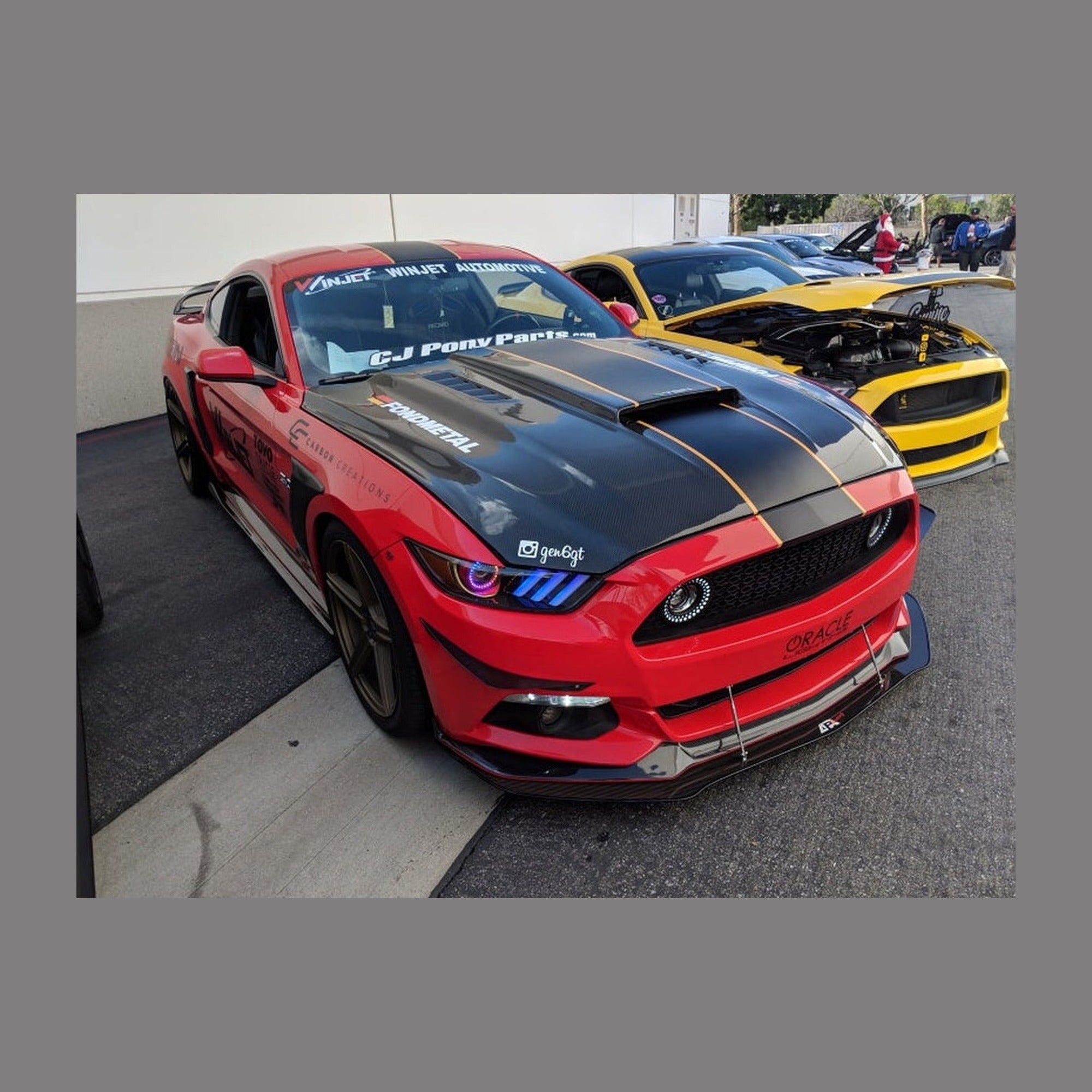 ORACLE Lighting Oracle 15-17 Ford Mustang V6/GT/Shelby Dynamic DRL w/ Halo Kit - ColorSHIFT - Dynamic, installed