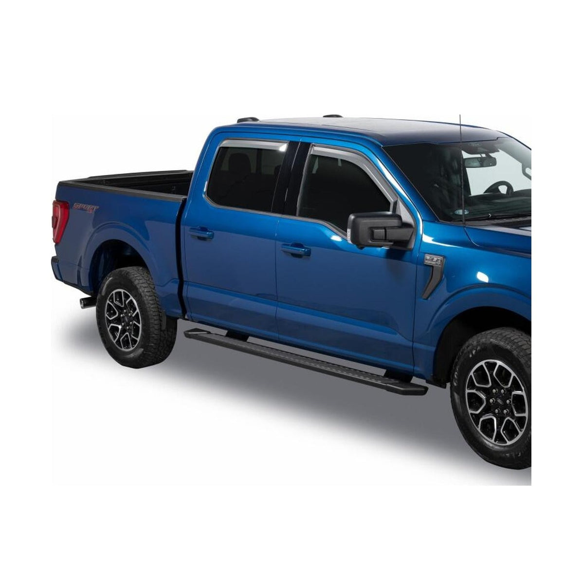 Putco Putco 2021 Ford F-150 Super Crew Element Chrome Window Visors (Set of 4), installed